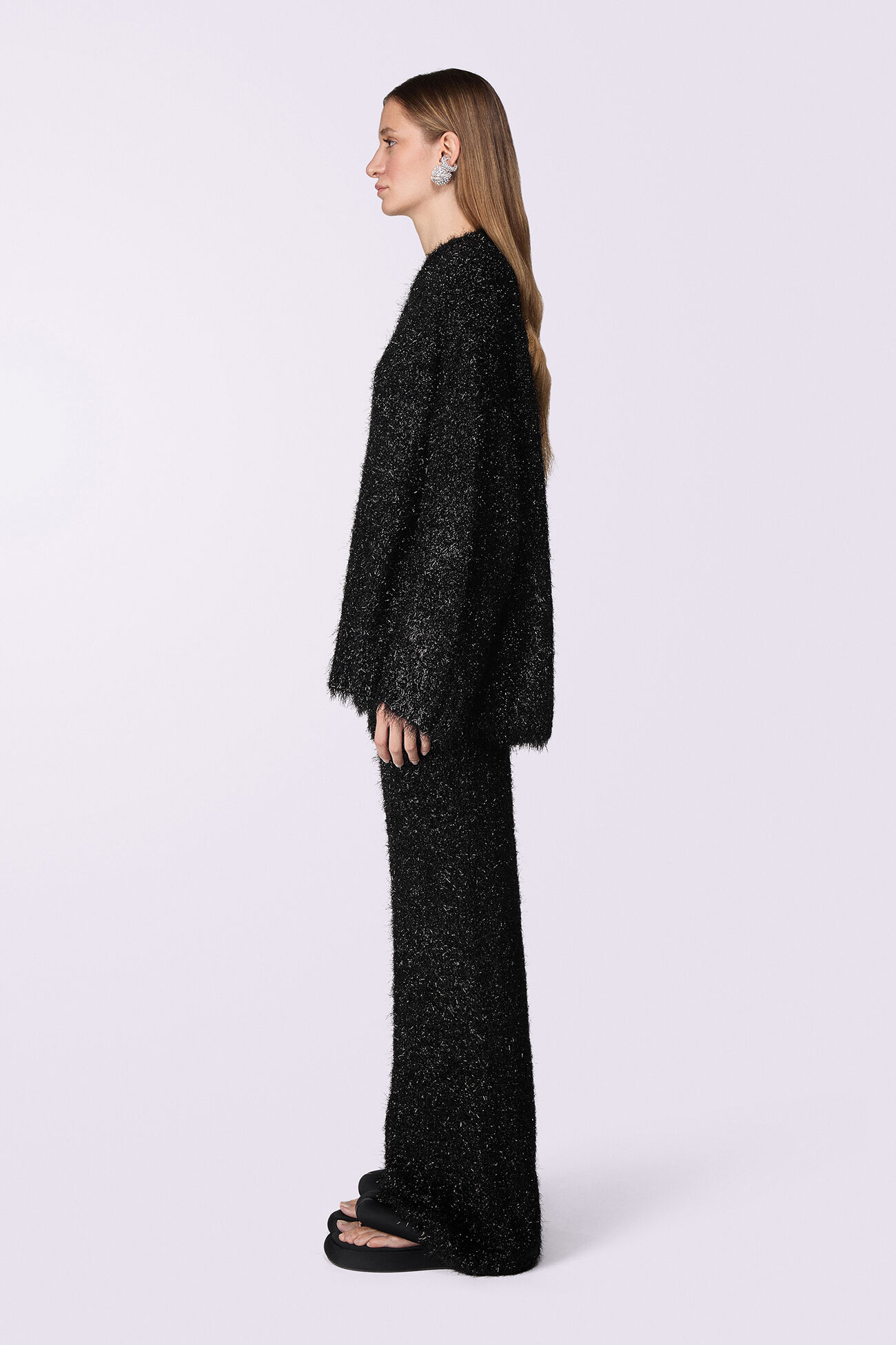 Unisex Metallic Knit Jumper Black