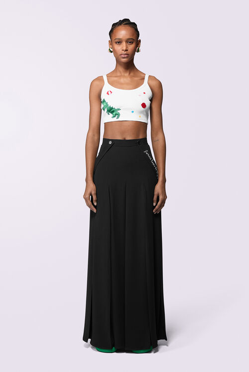 Dinosaur Crop Tank Top White