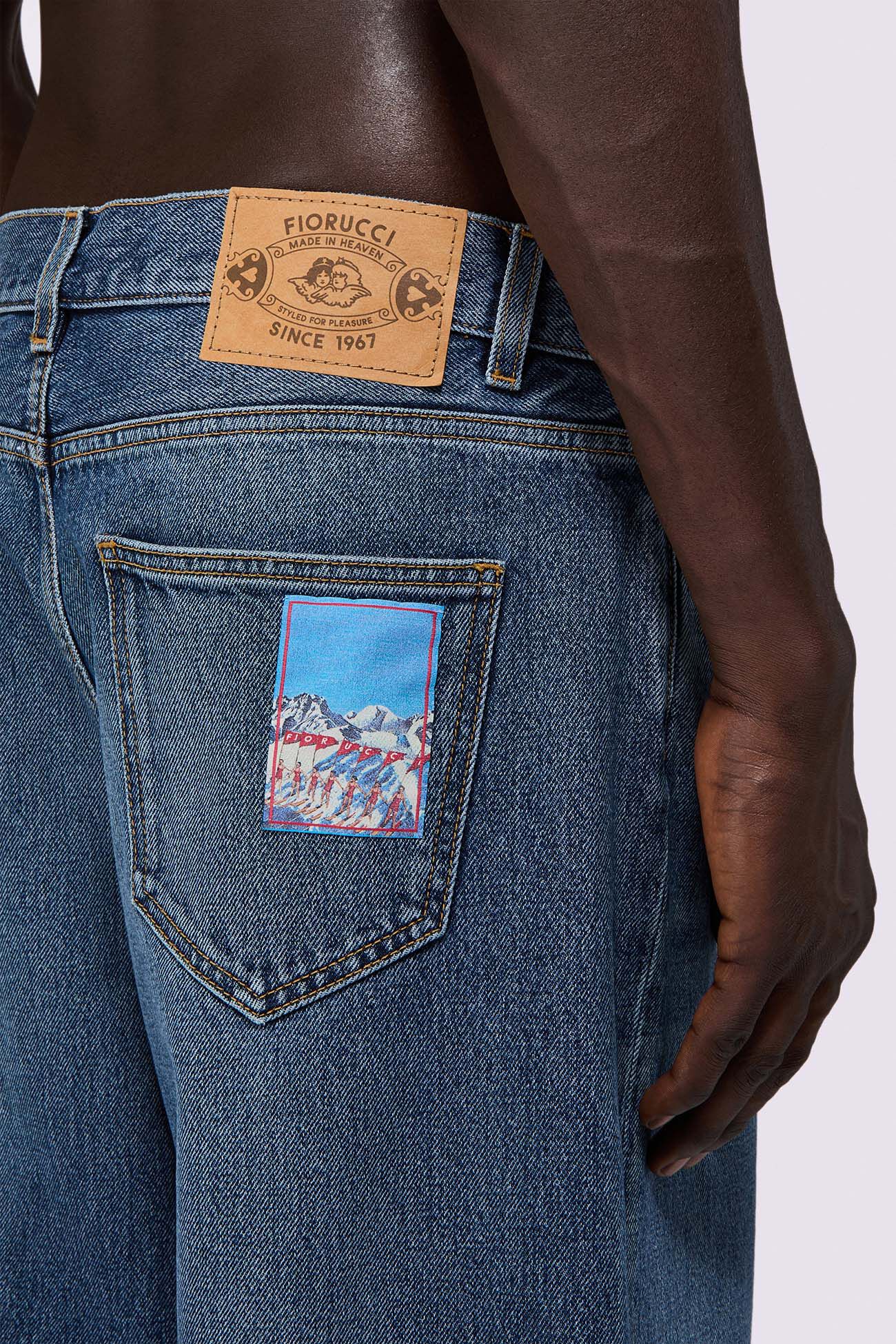 Winter Waterskiing Baggy Jeans Mid Blue