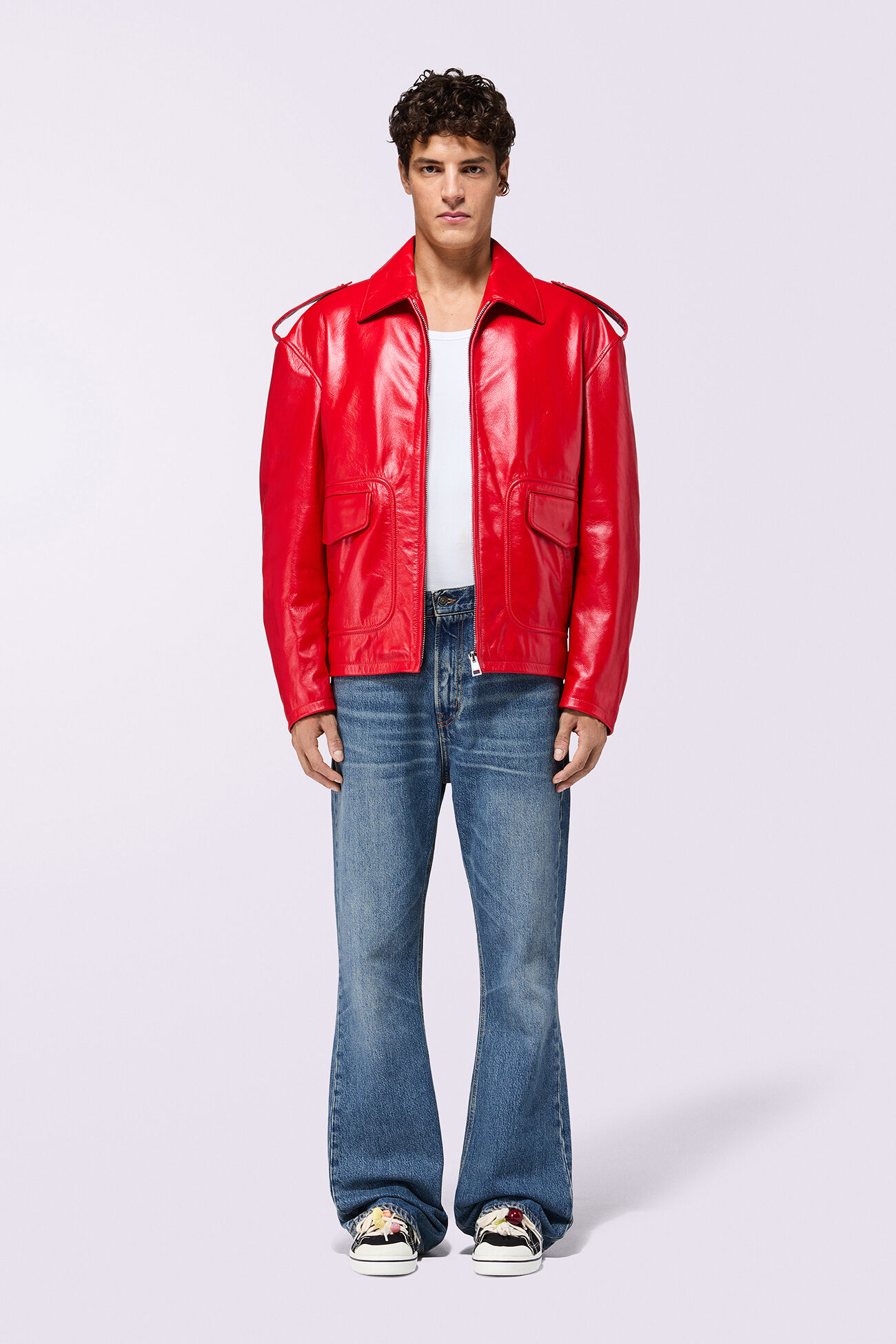 Cupid Leather Jacket Red