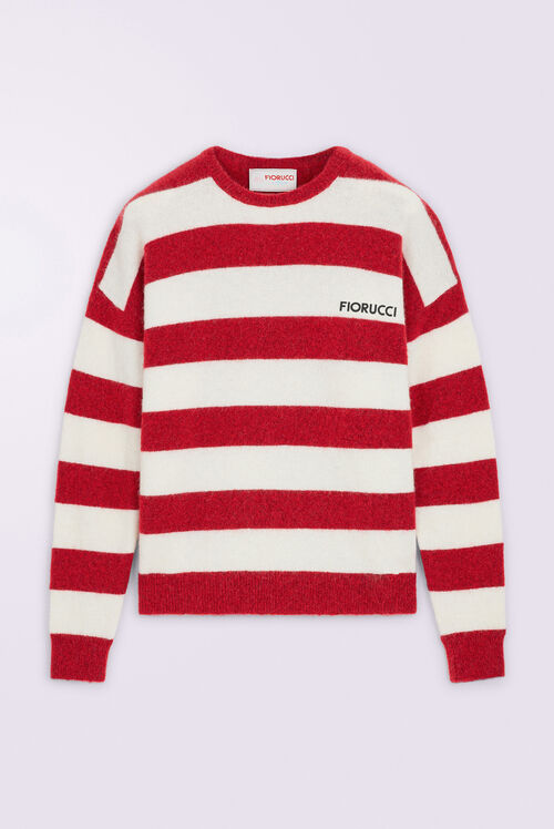 Stripe Knit Jumper Red