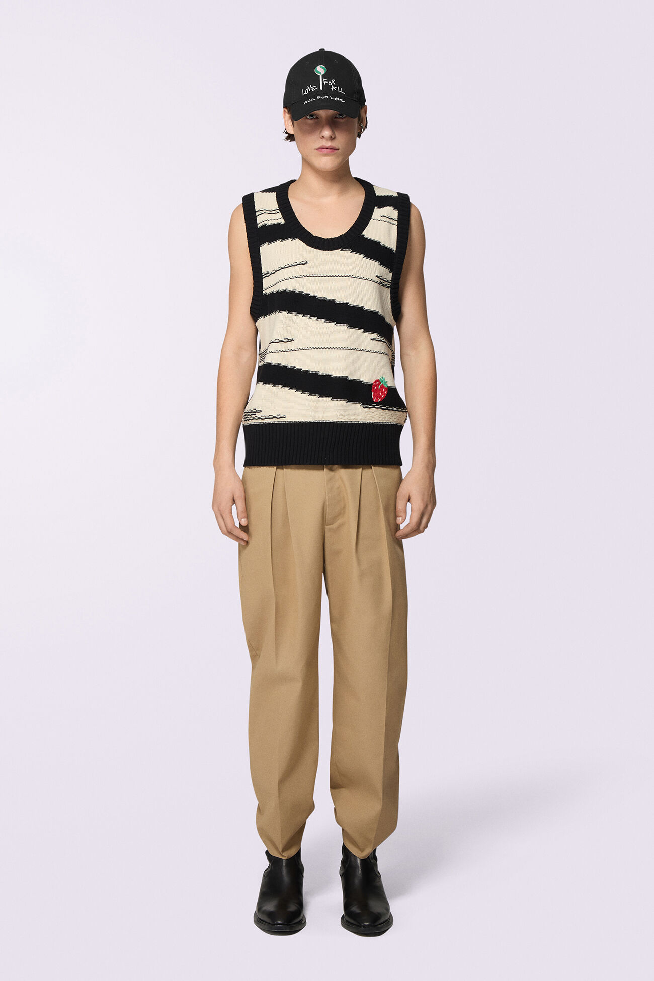Raspberry Stripe Knit Vest Multi