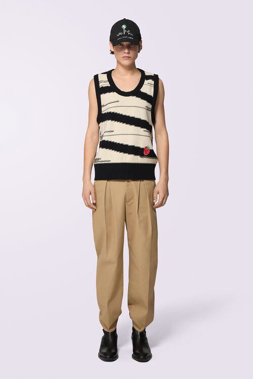 Raspberry Stripe Knit Vest Multi