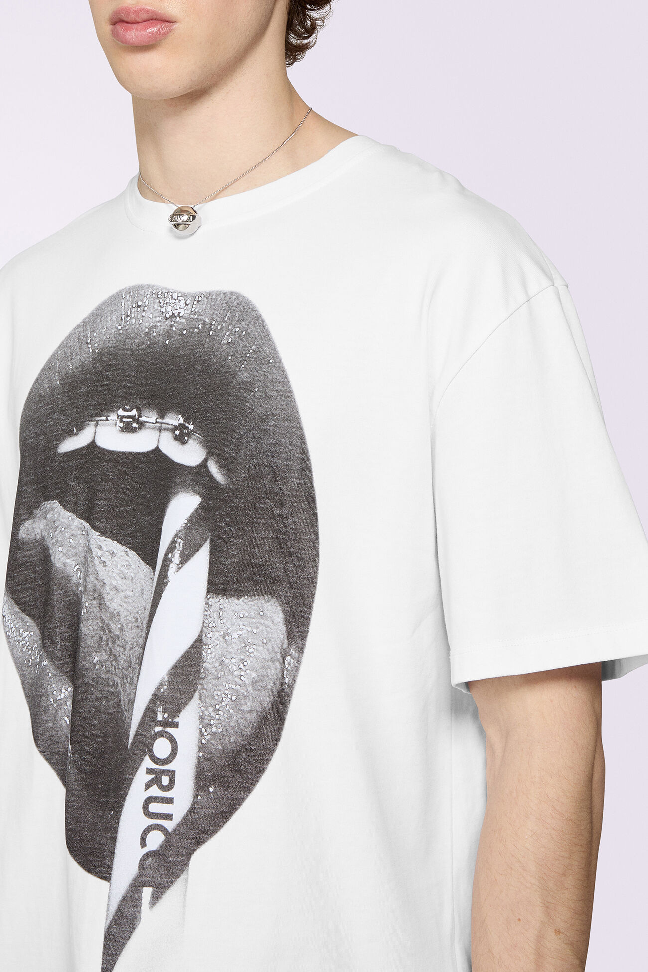 Unisex Mouth Graphic T-Shirt White