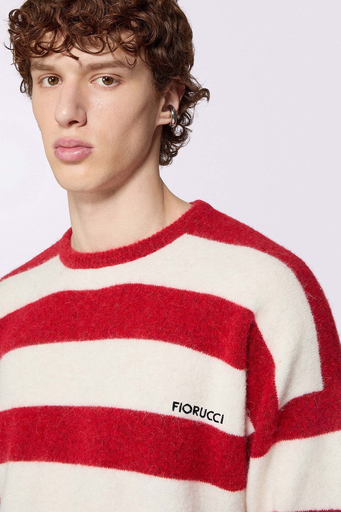Stripe Knit Jumper Red