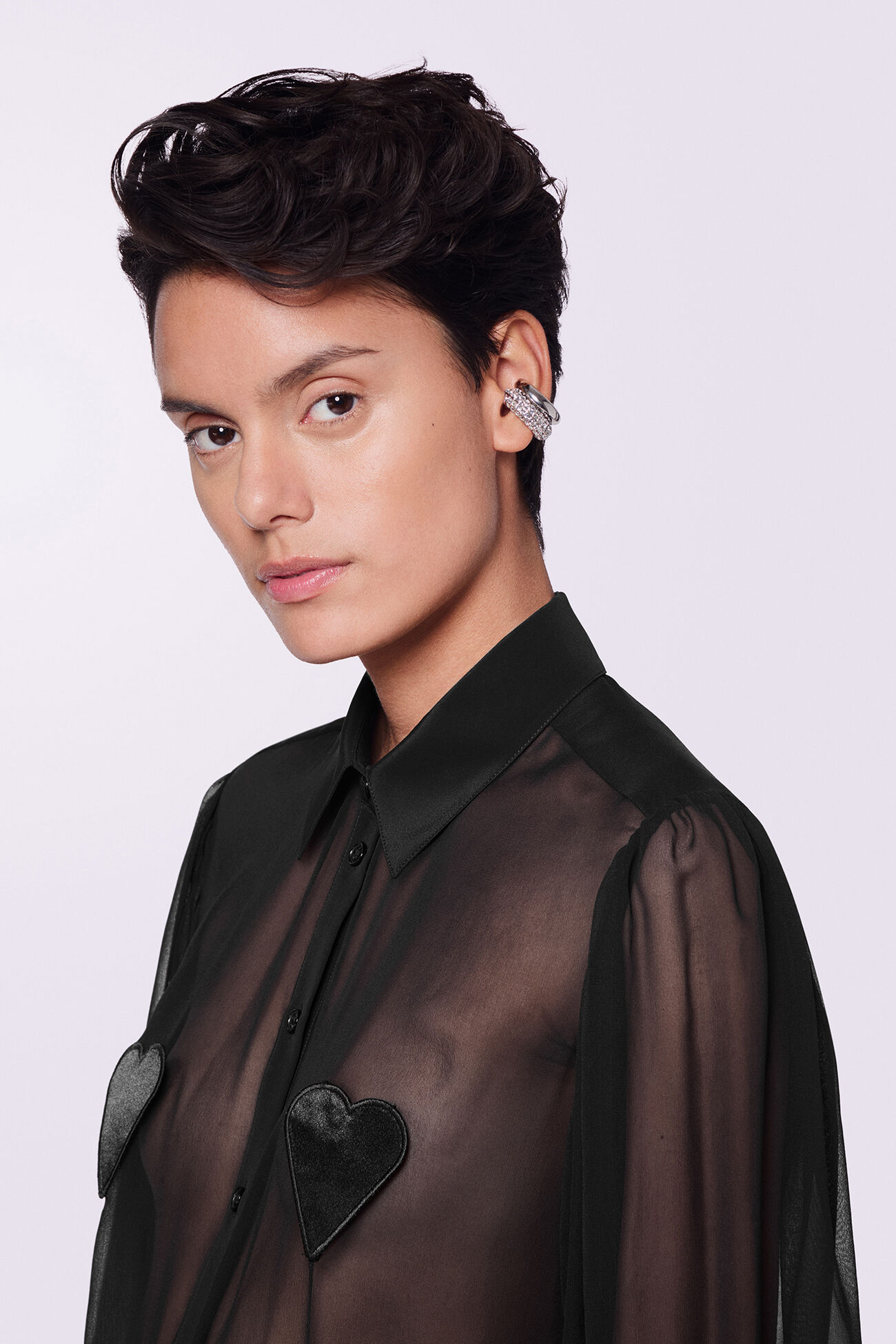 Crystal Ear Cuff Silver