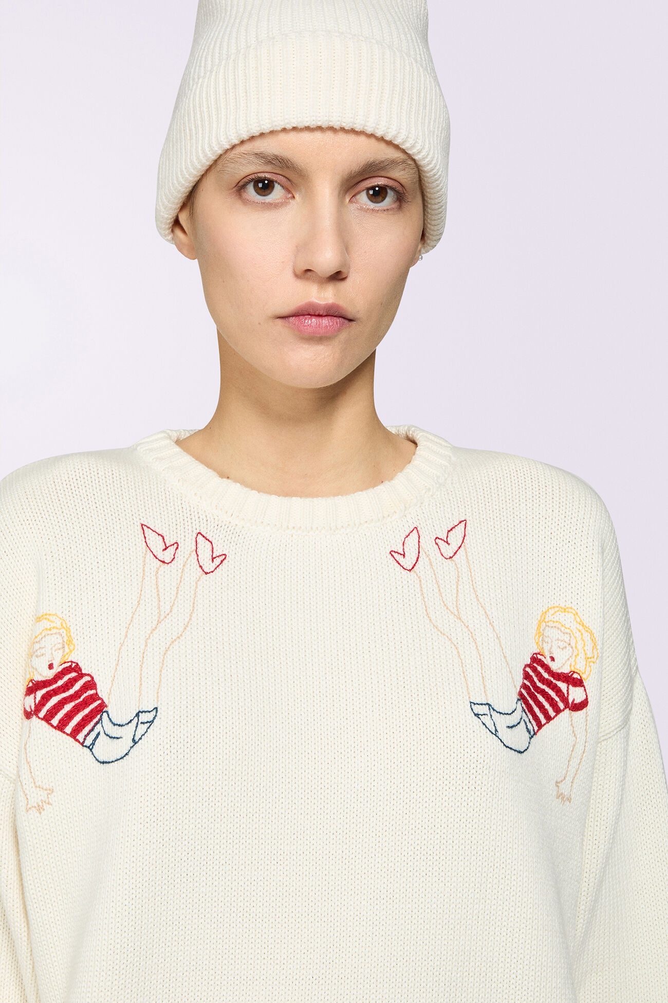 Pin Up Knit Jumper Off White