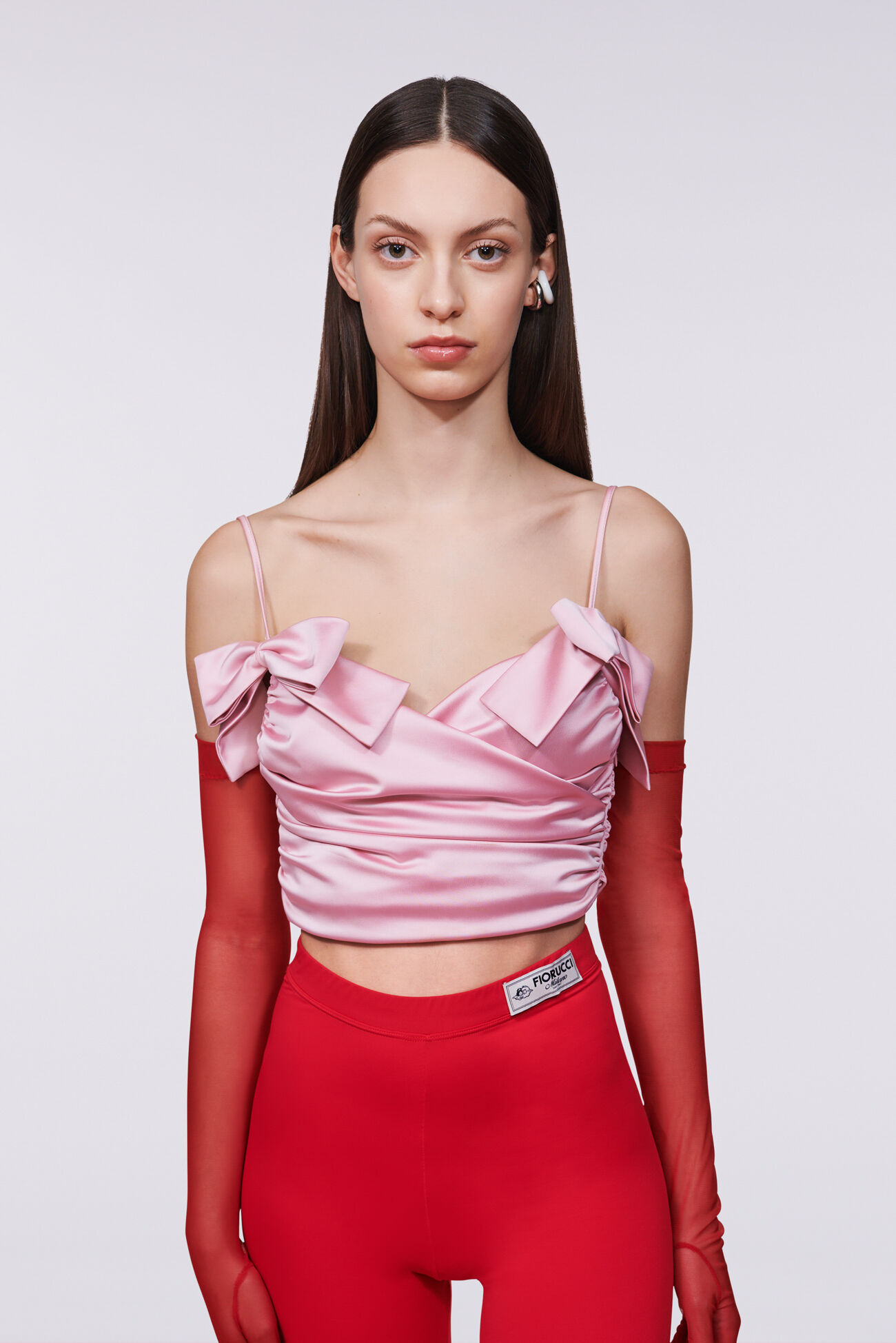 Satin Bow Bralette Pink