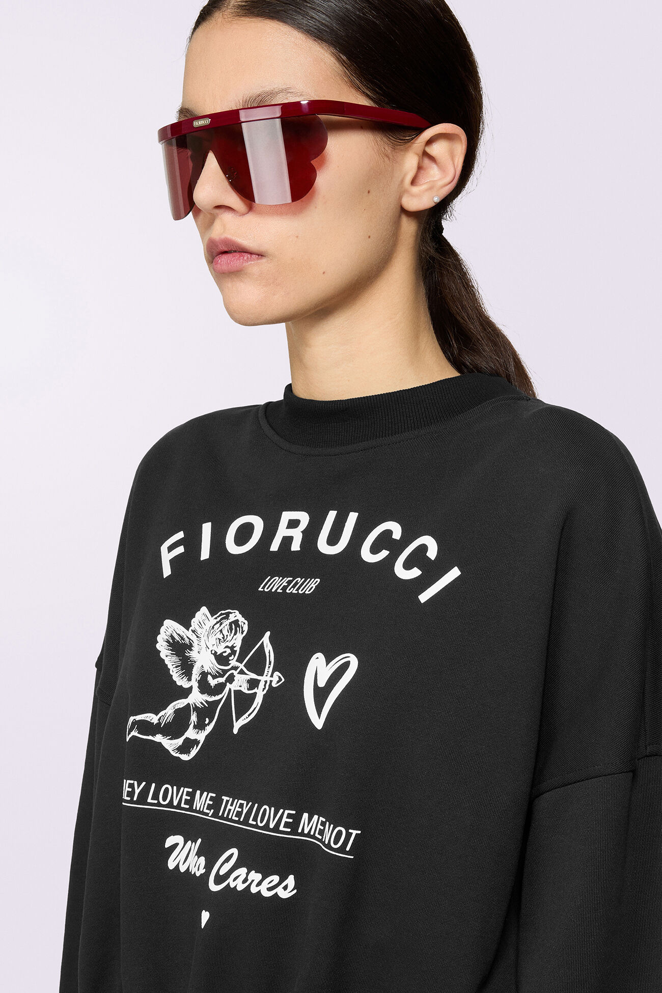 Cupid Love Club Crop Sweatshirt Black