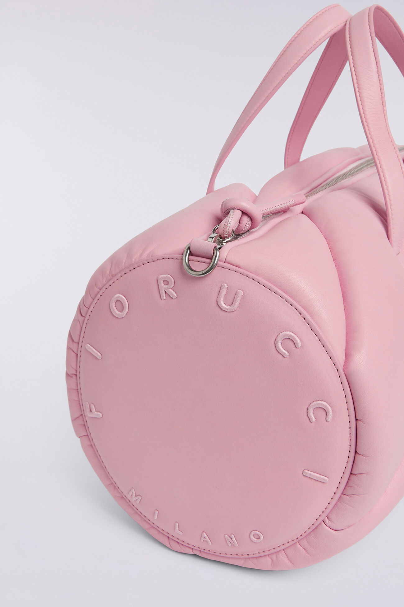 Mella Leather Duffle Bag Pink