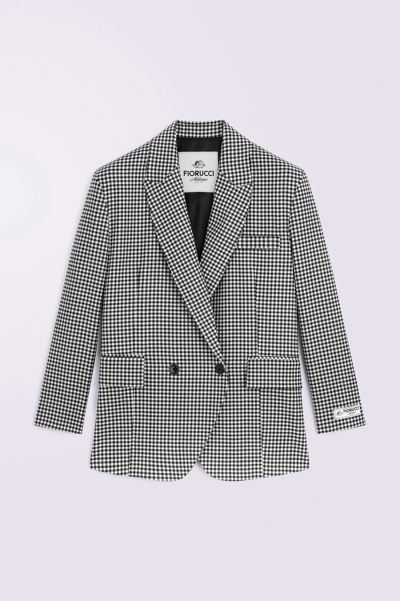 Gingham Blazer Black