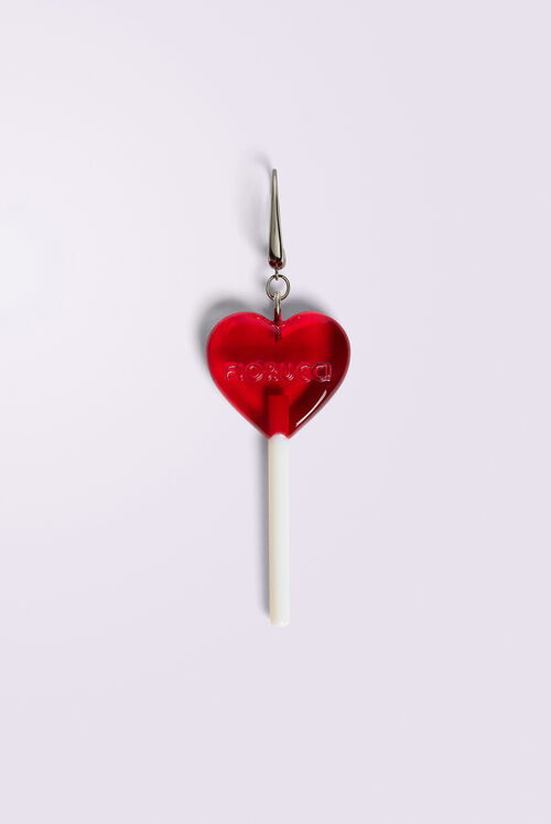 Lollipop Heart Logo Earring Red