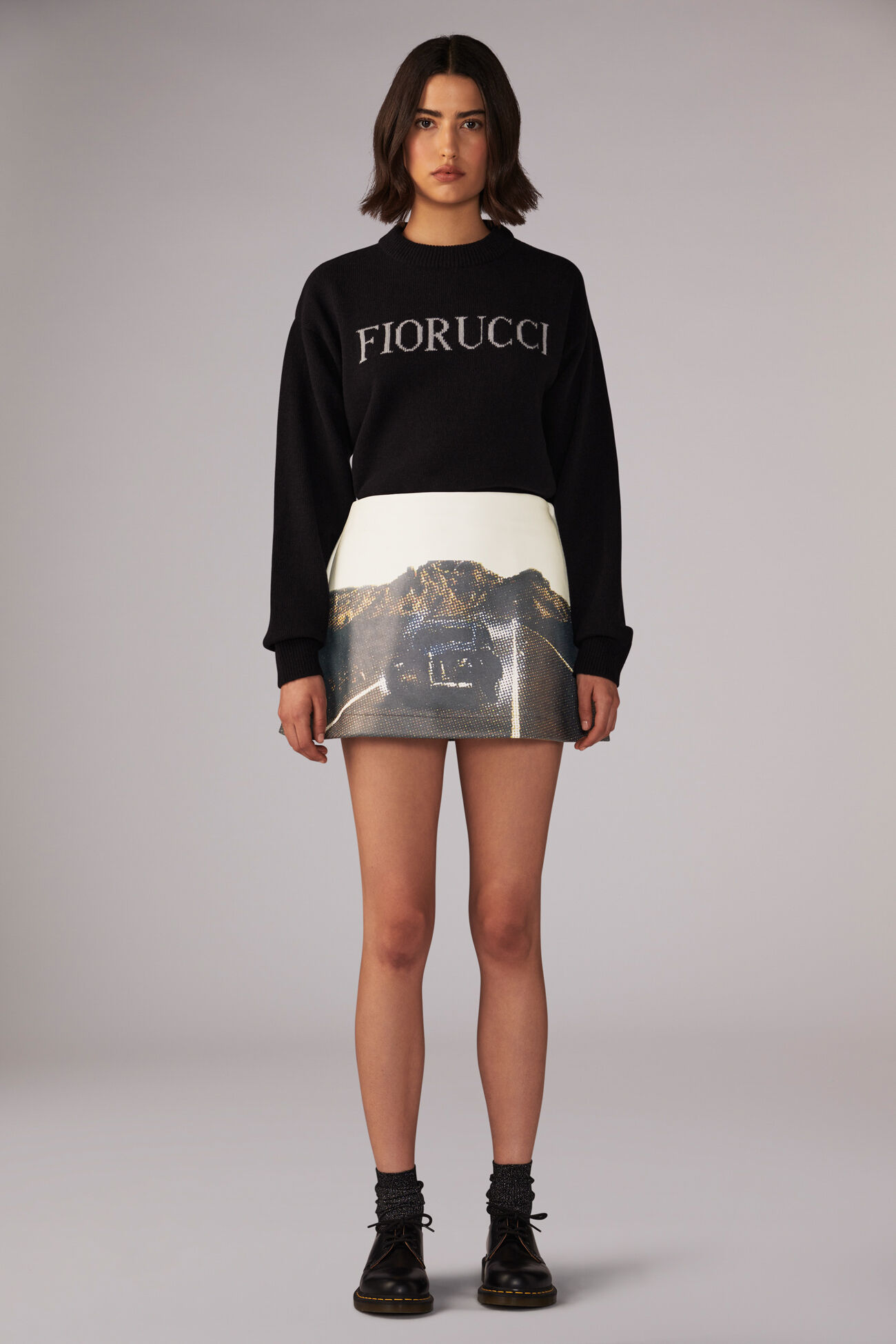 On the Road Graphic Mini Skirt Multi