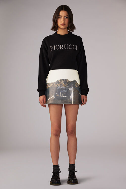 On the Road Graphic Mini Skirt Multi