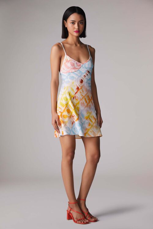 Monogram Logo Mini Slip Dress Multi