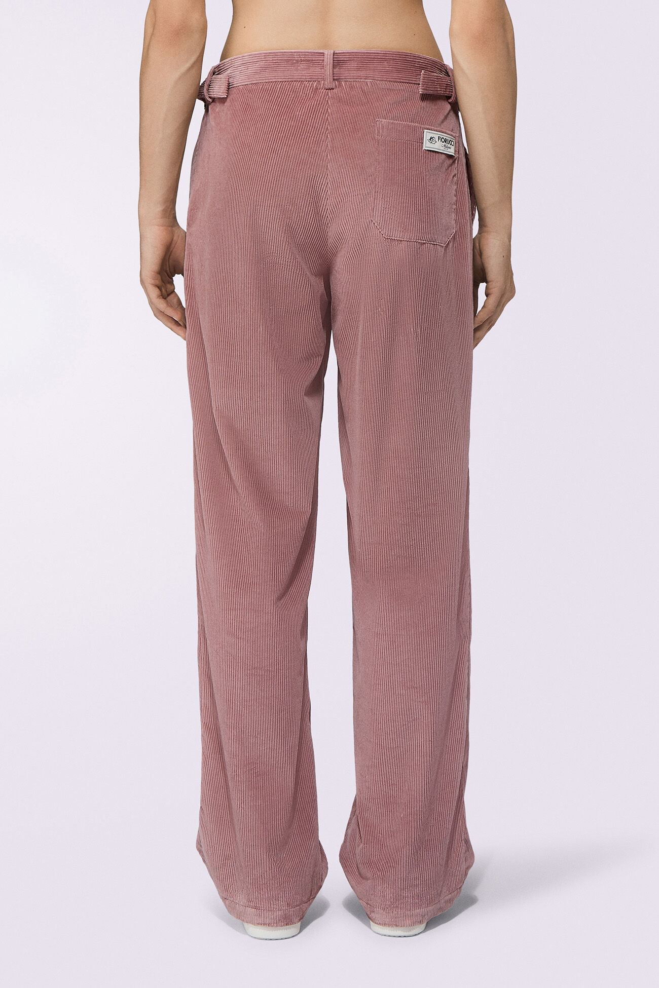 Logo Label Corduroy Trousers Pink