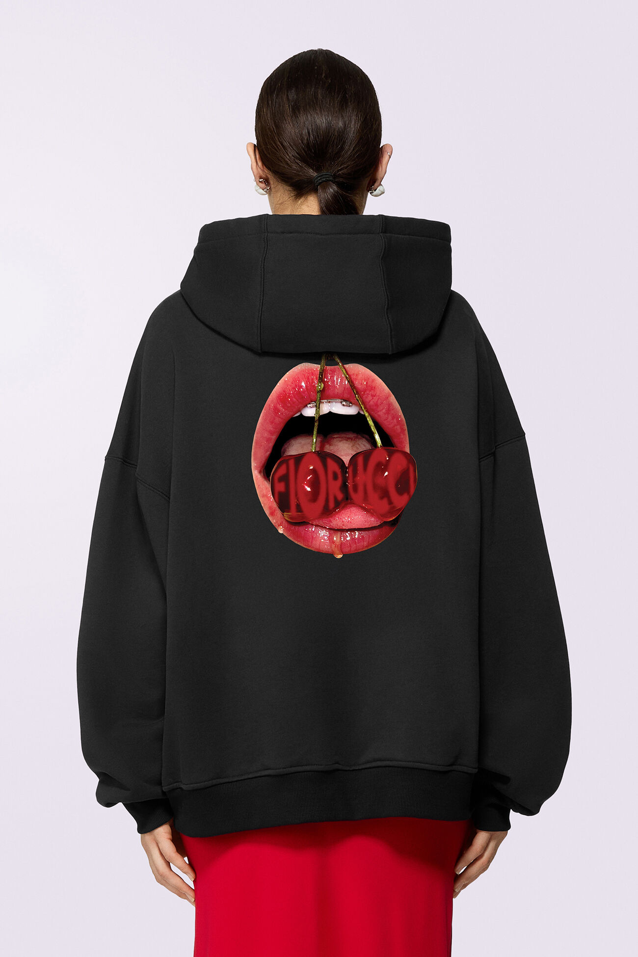 Cherry Mouth Hoodie Black