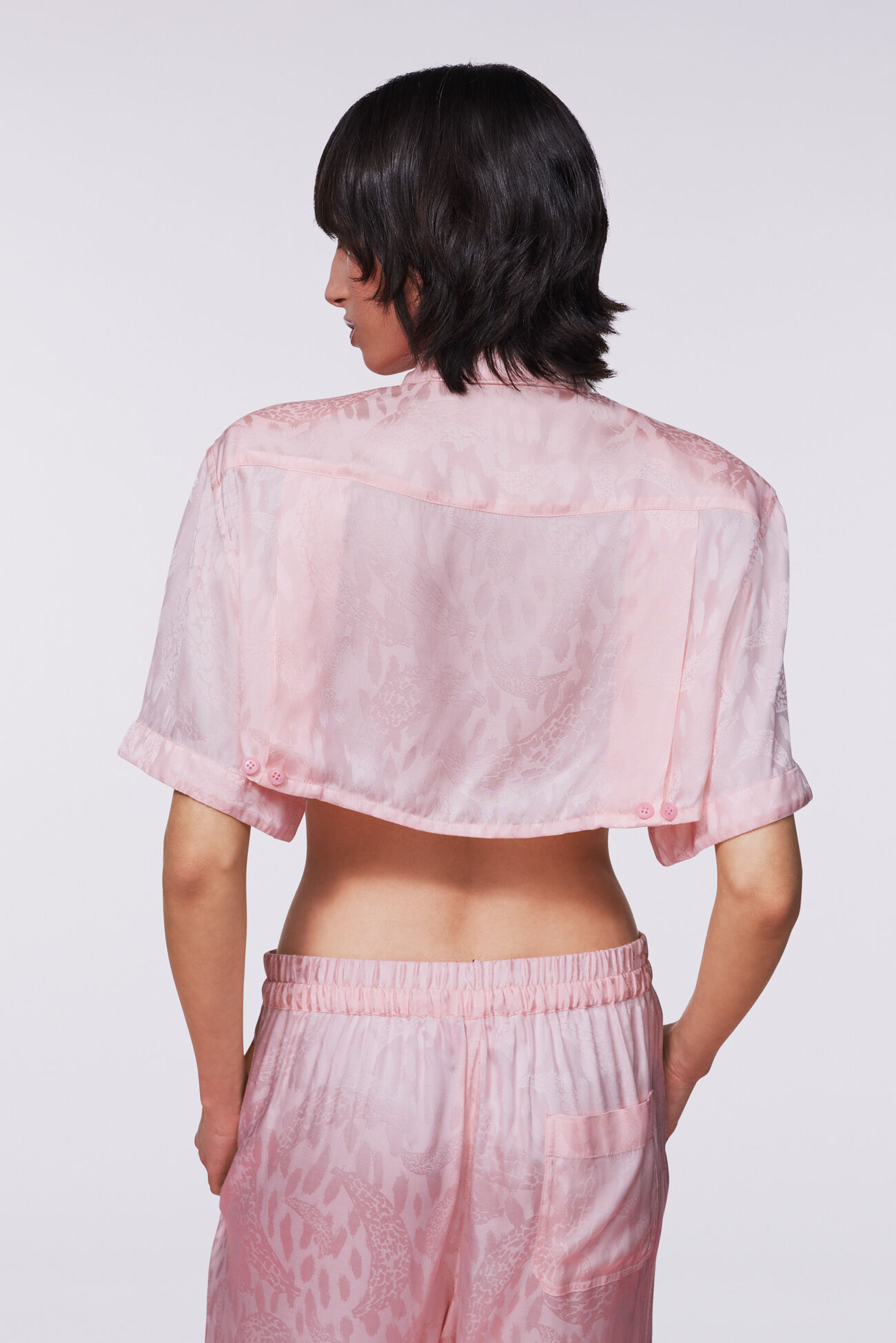 Banimalier Jacquard Fringe Shirt Pink