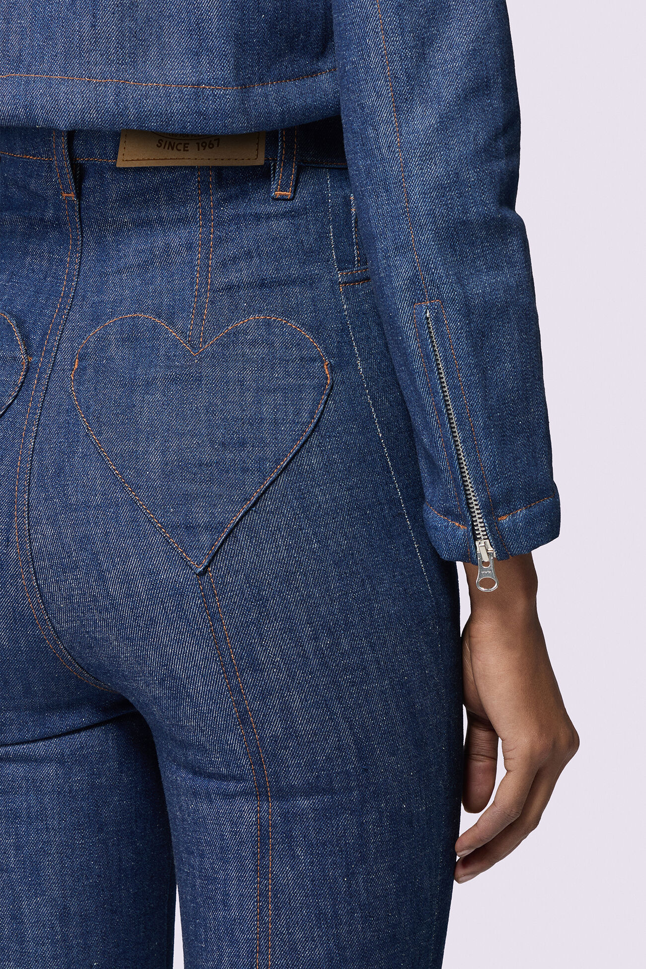 Heart Flare Jeans Rinse Wash