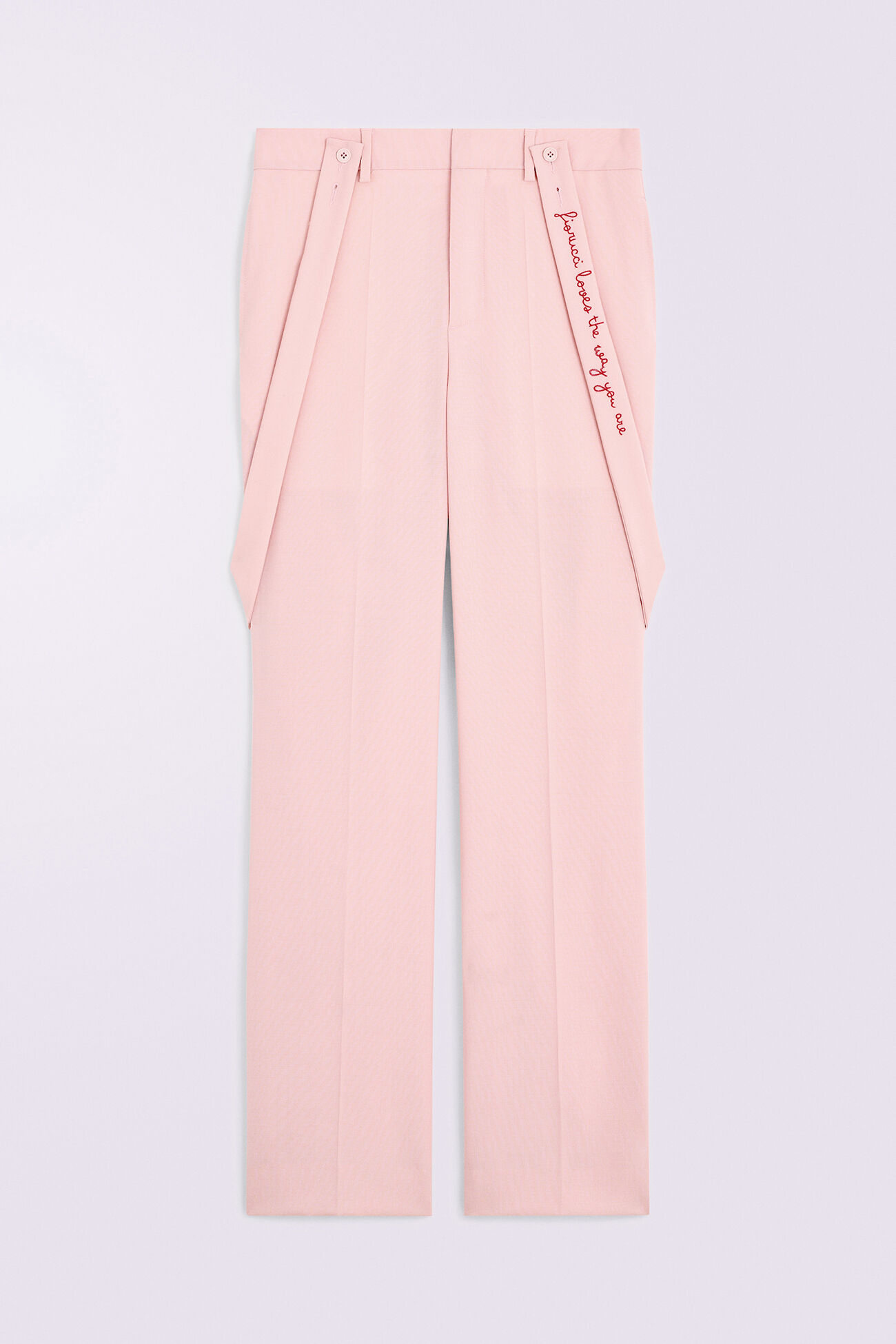 Embroidered Suspender Trousers Pink