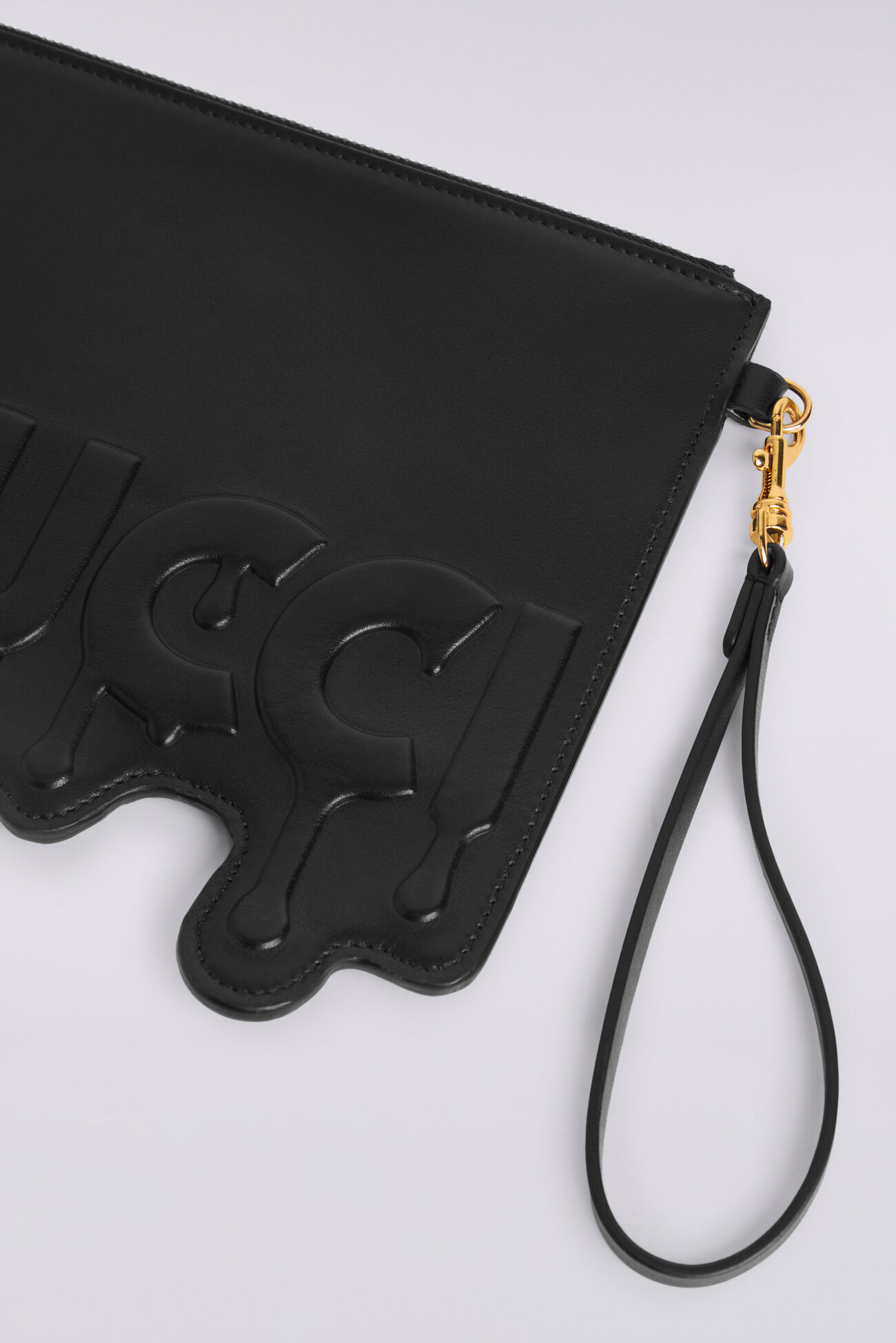 Melted Leather Pouch Black