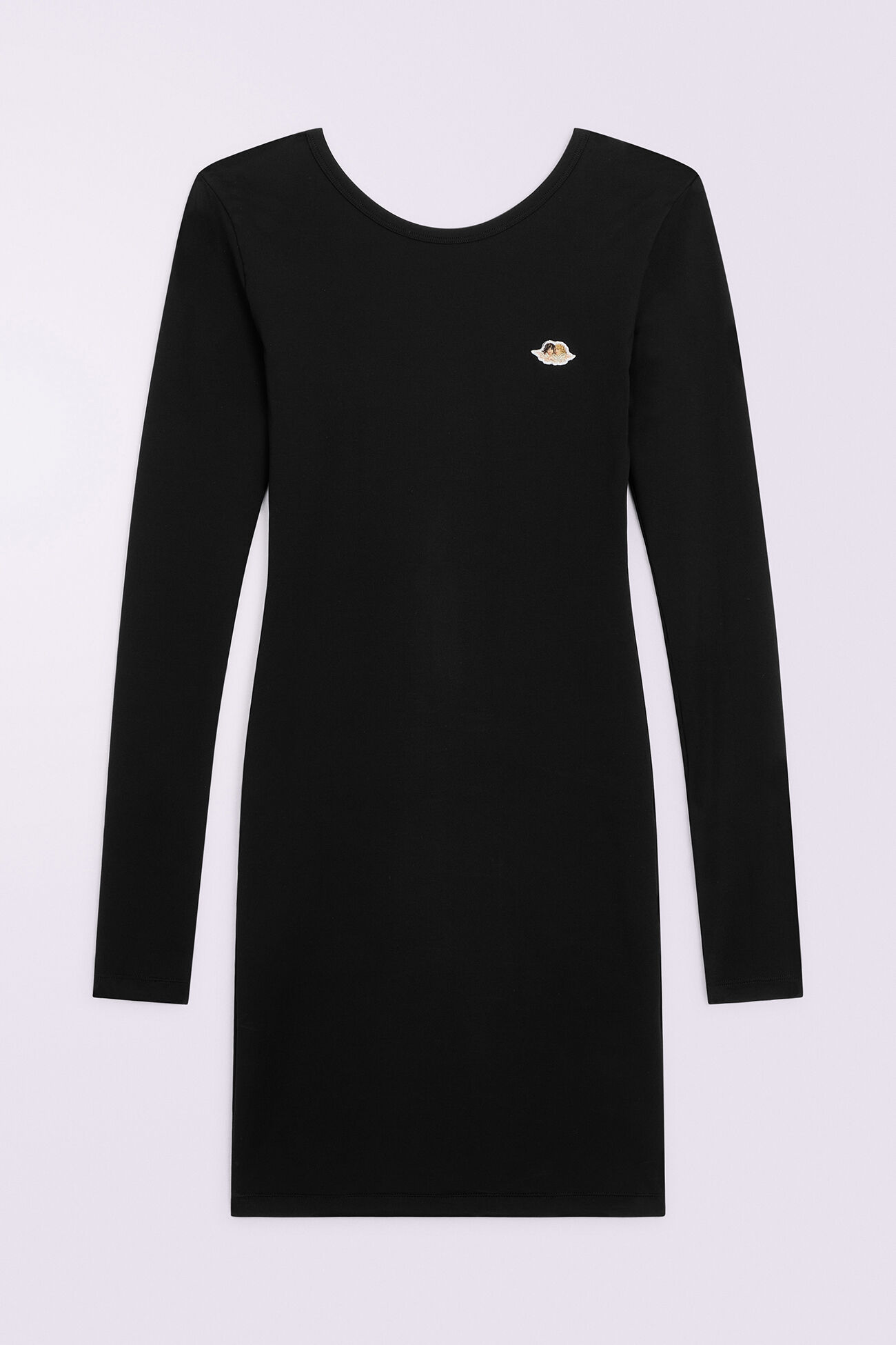 Angels Patch Mini Dress Black