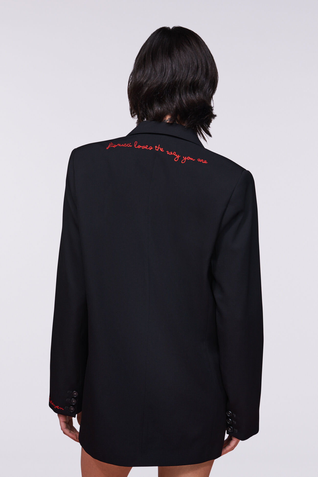 Double Breasted Patch Blazer Black