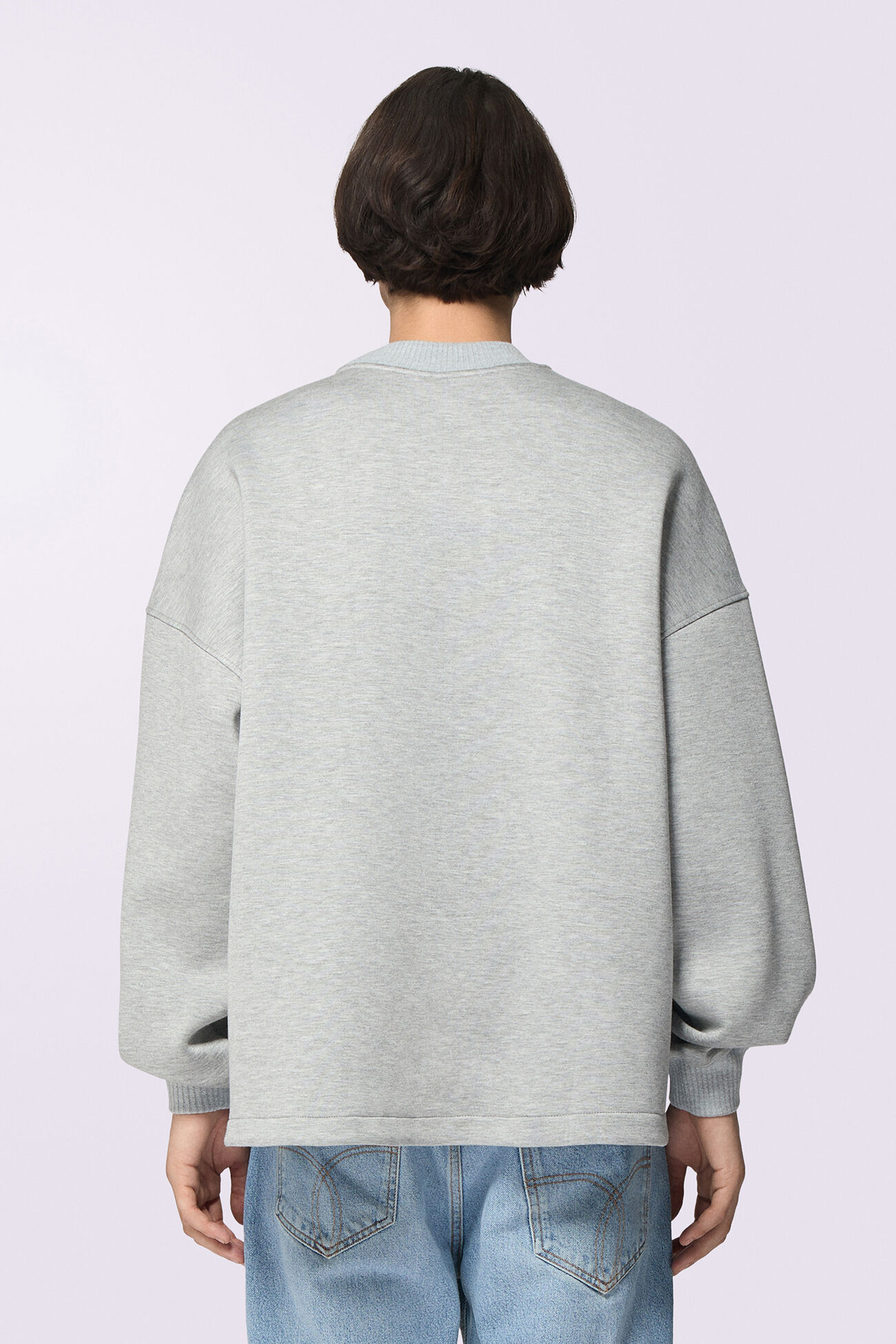 Unisex Embroidered Neoprene Sweatshirt Grey