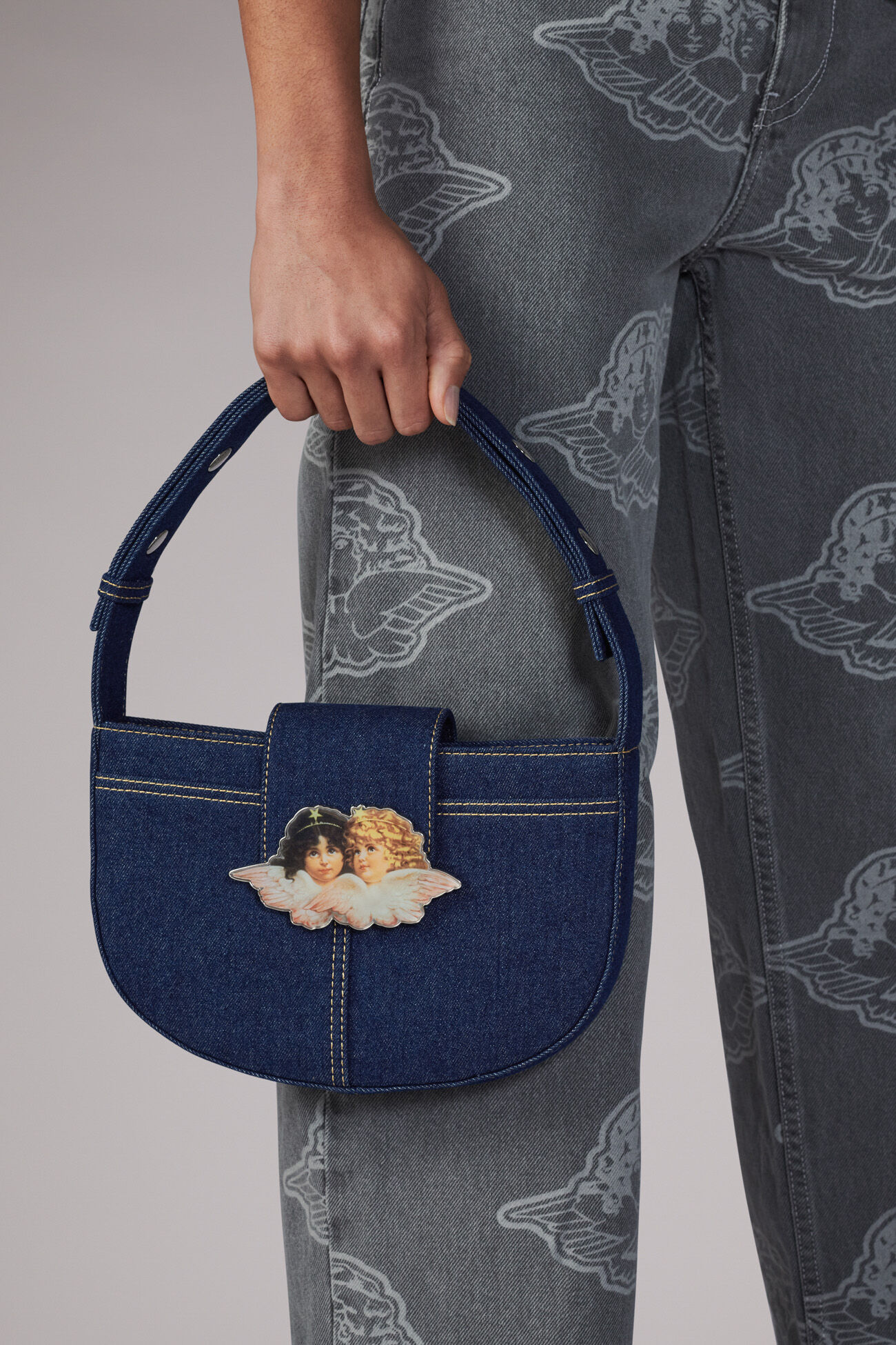 Angels Clasp Shoulder Bag Mid Wash