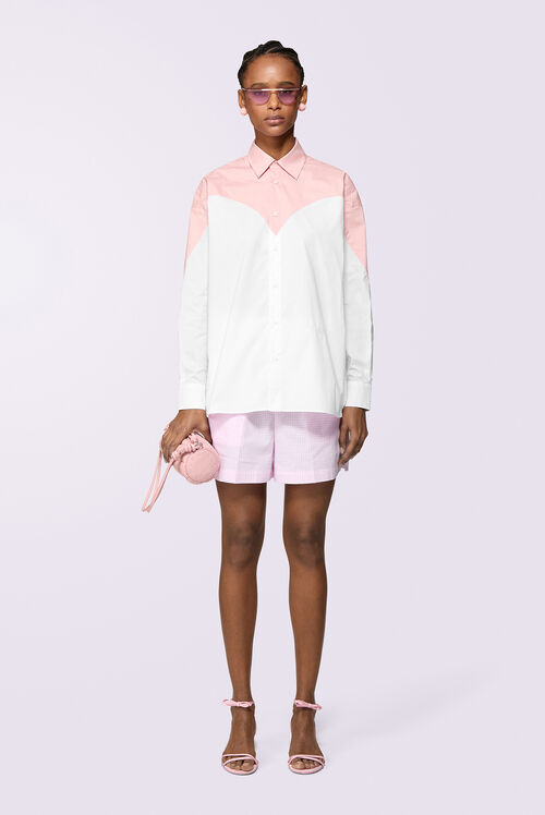 Embroidered Heart Shirt Pink