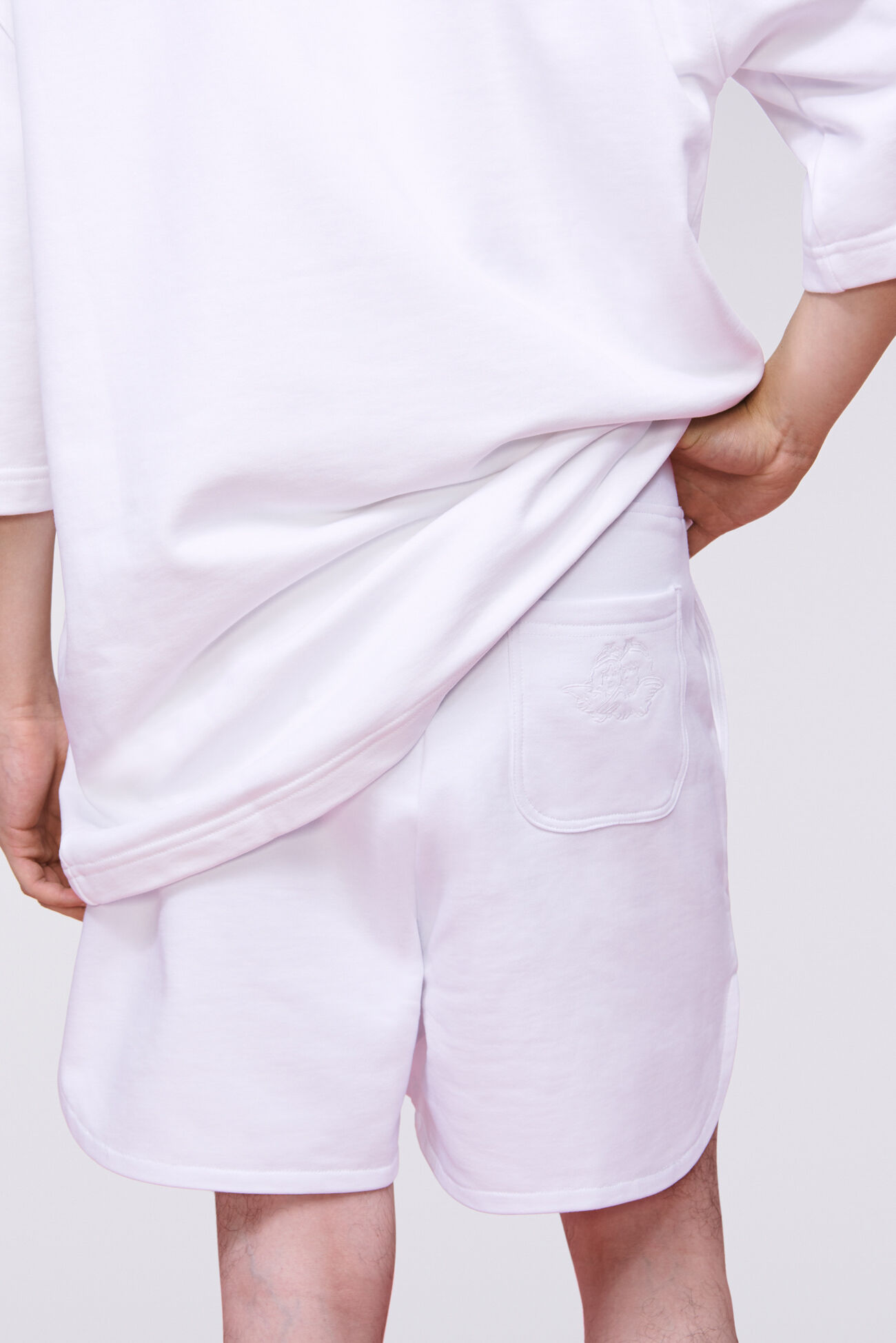 Unisex Embroidered Shorts White