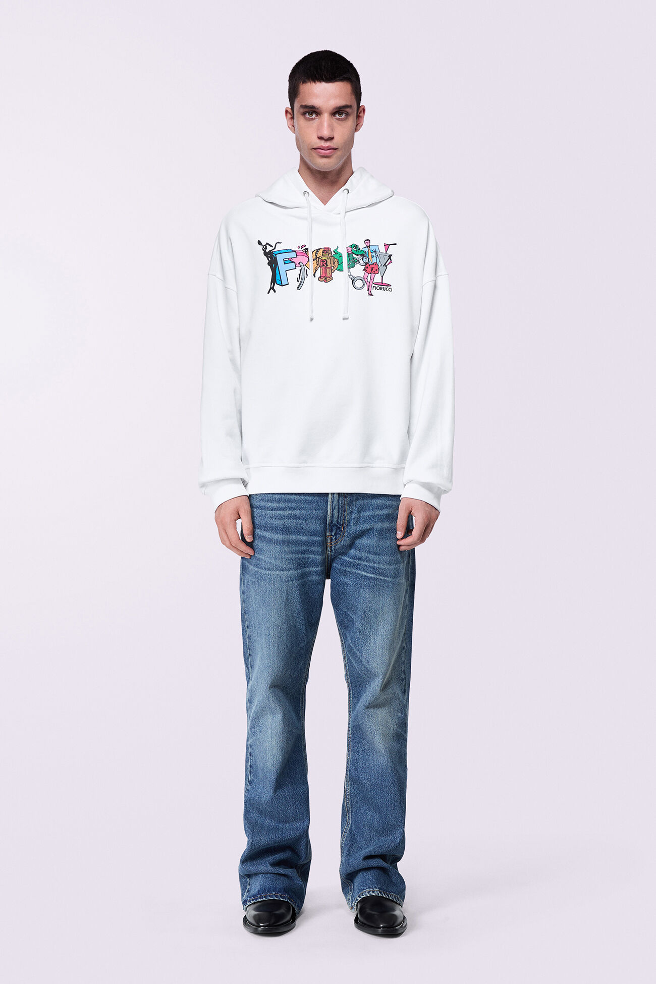 Unisex Toon Logo Hoodie White