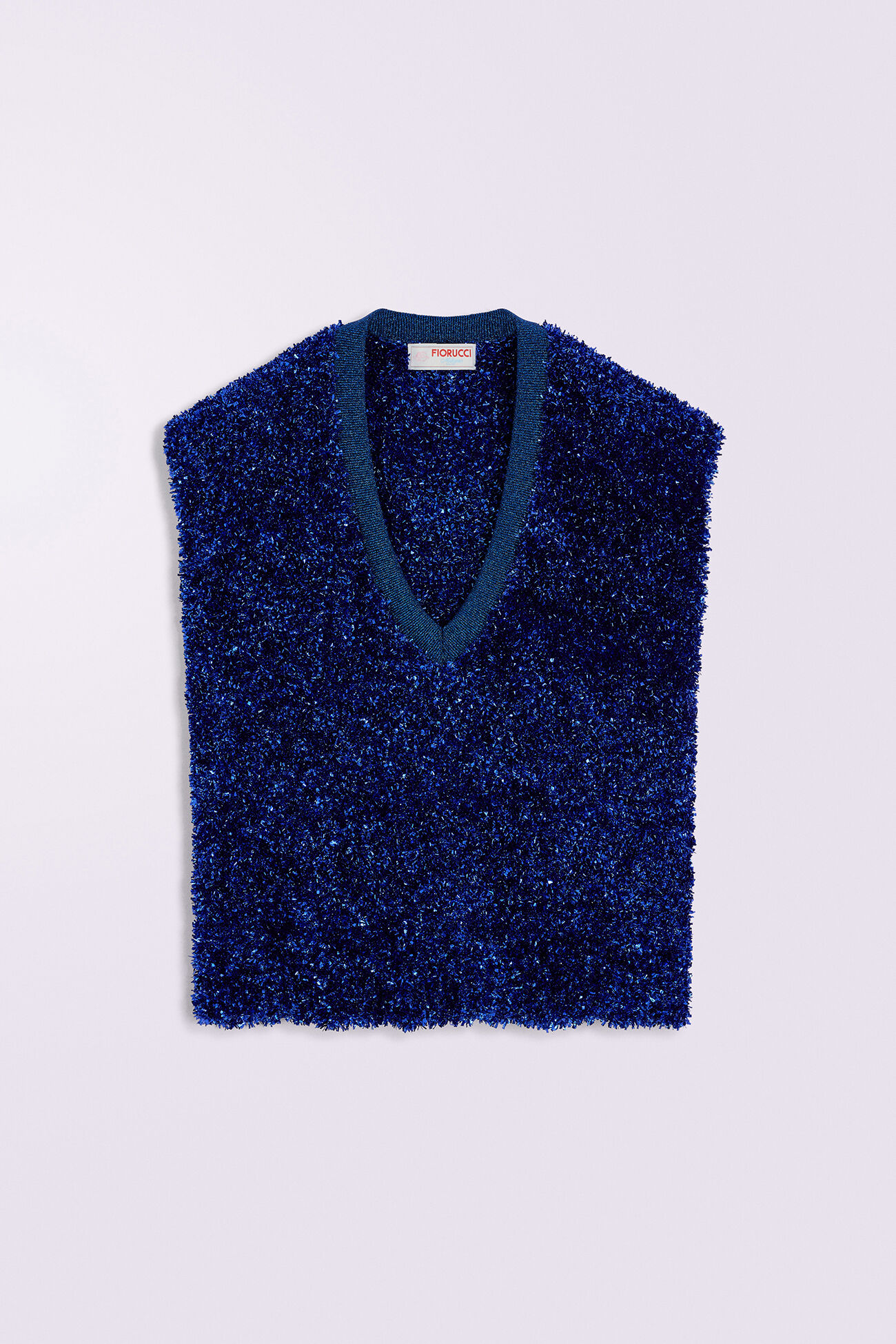 Metallic Knit Vest Blue