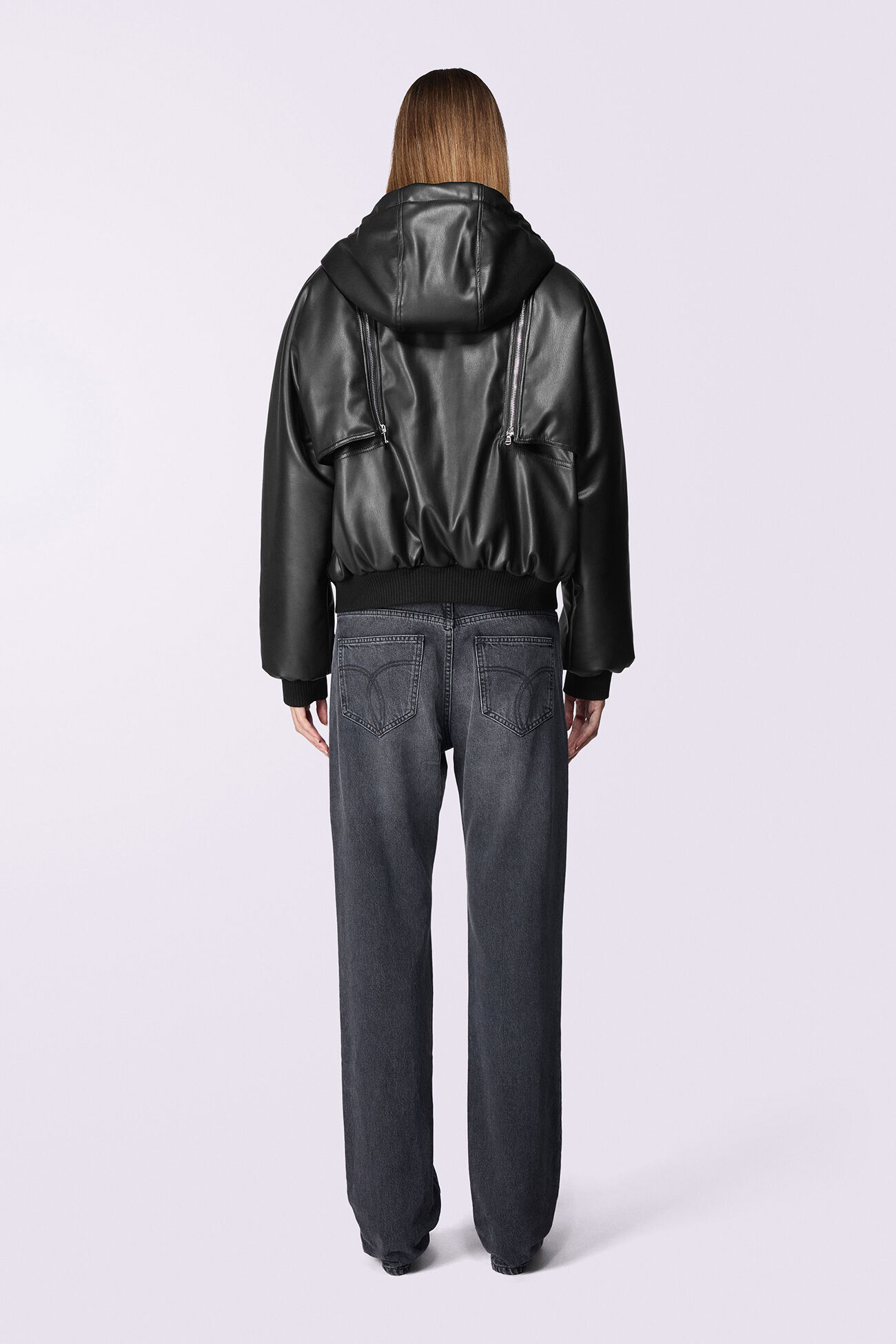 Unisex Faux Leather Jacket Black