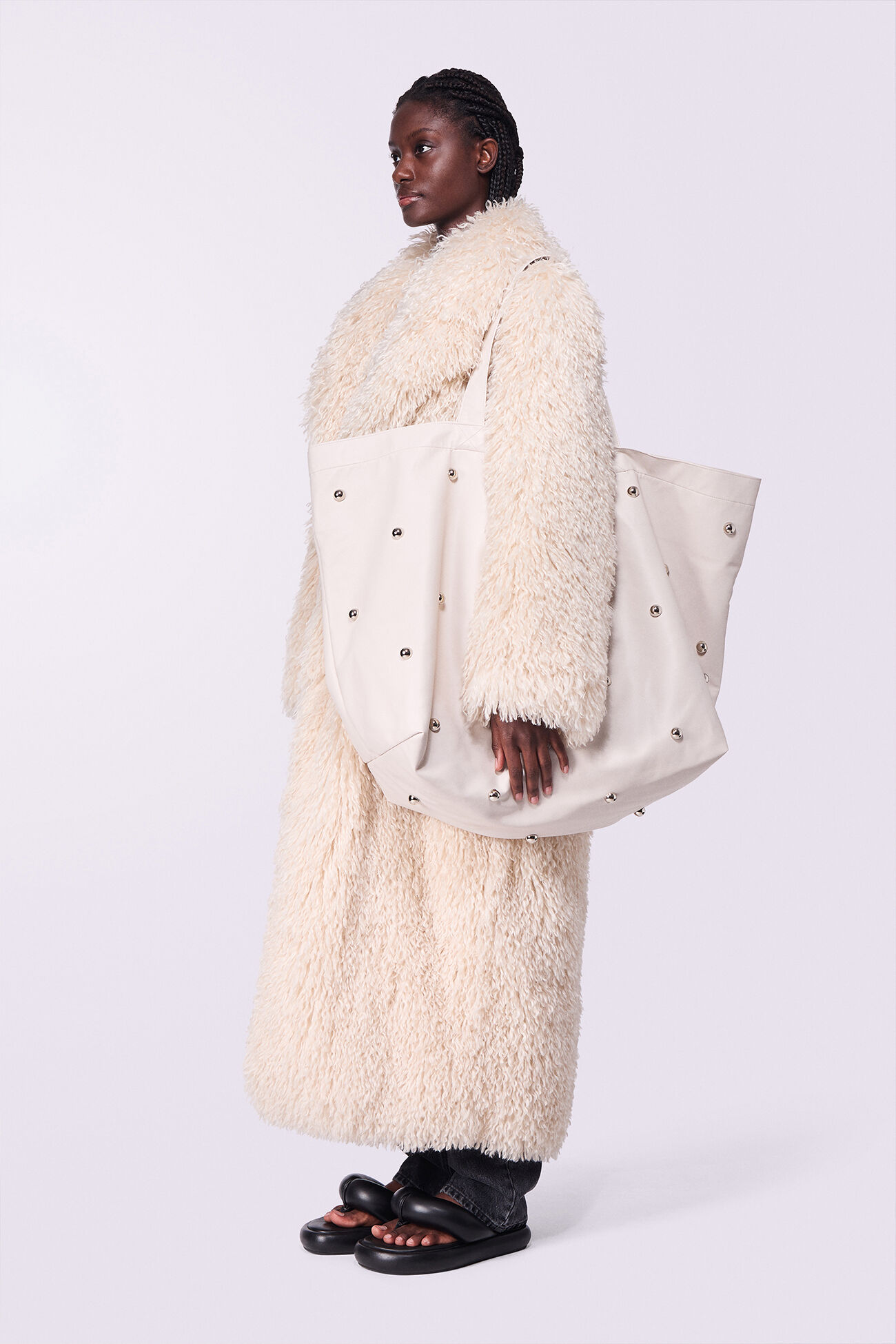 Stud Tote Bag Off White