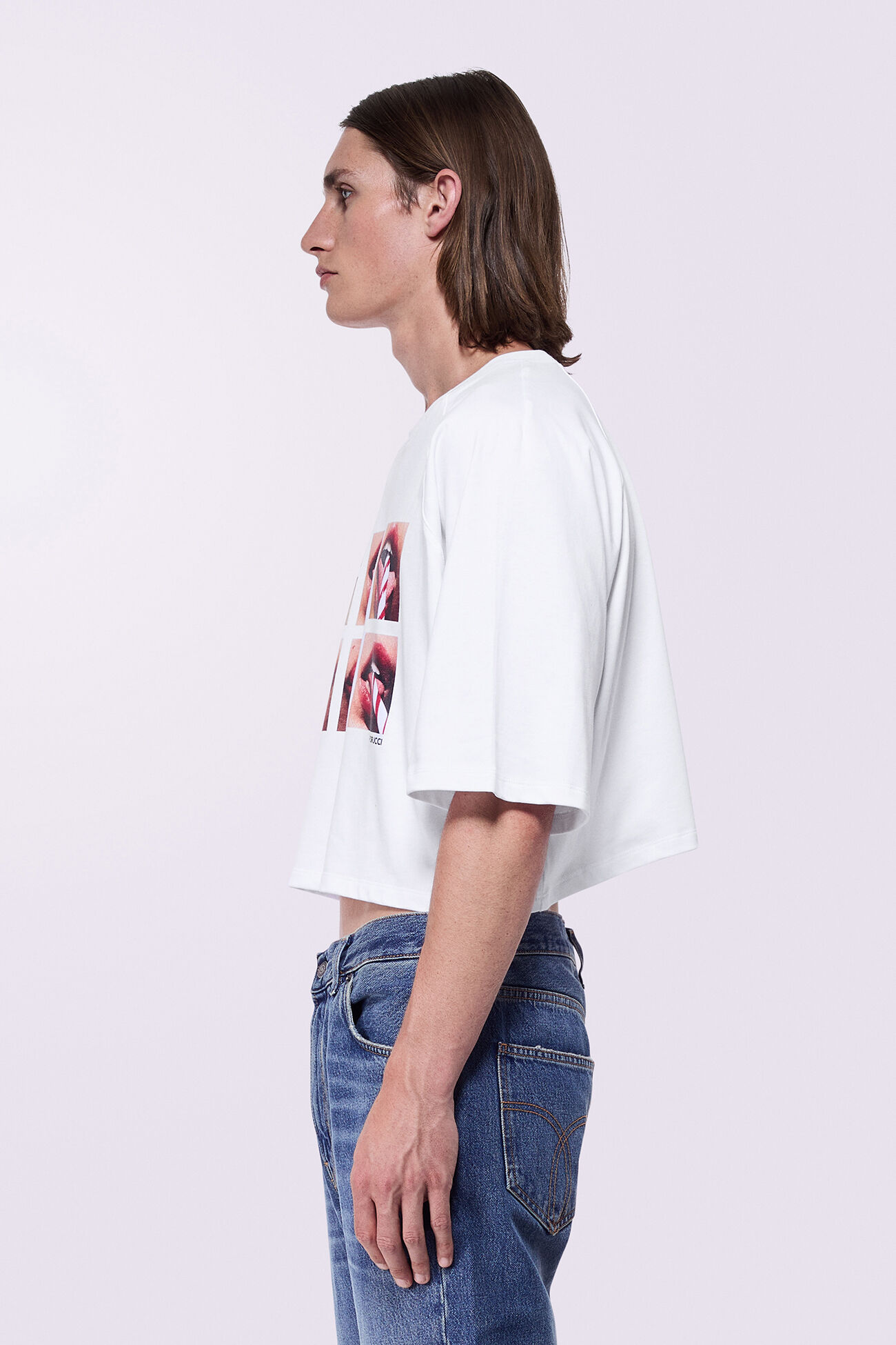 Unisex Mouth Crop T-Shirt White
