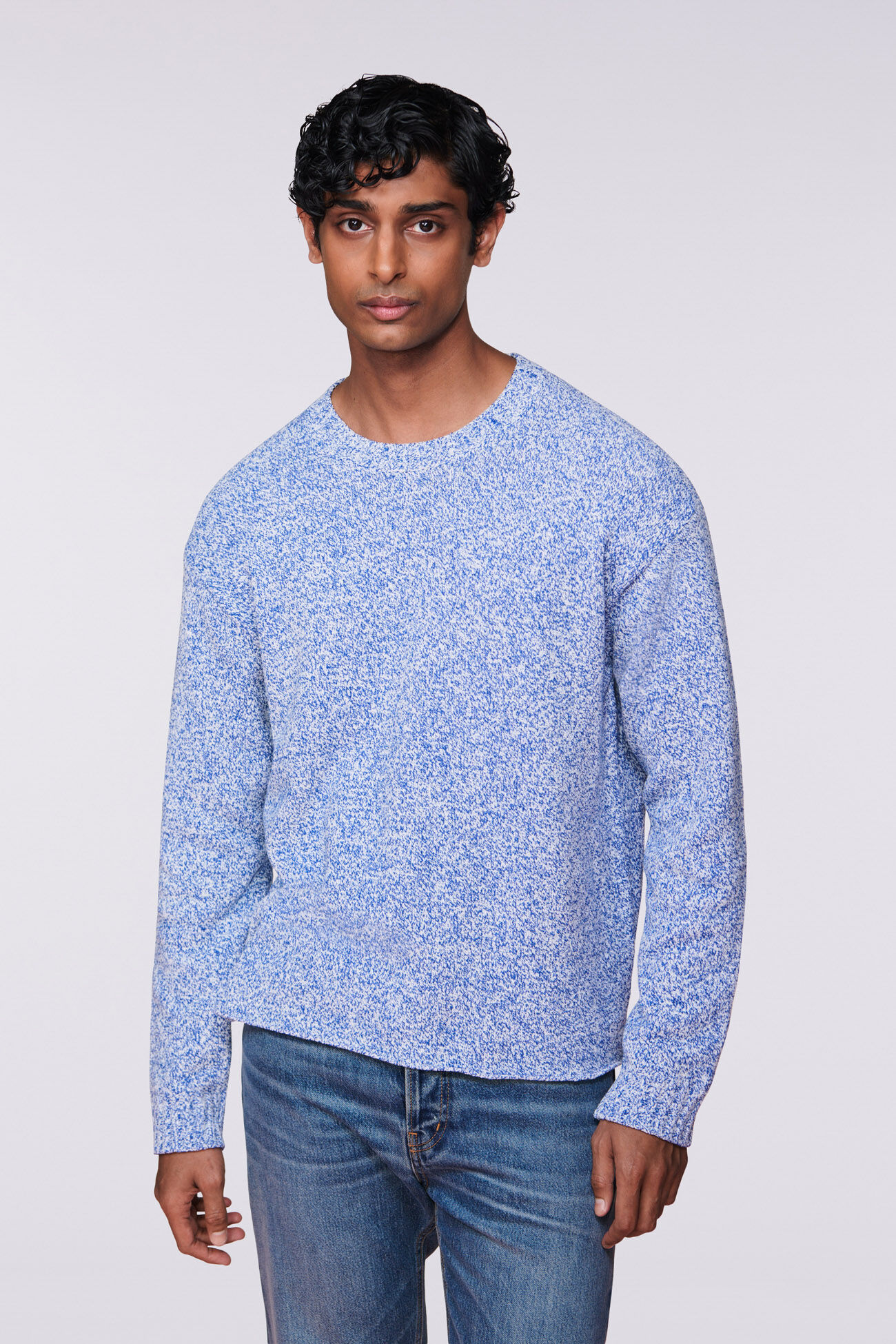 Melange Knit Jumper Blue
