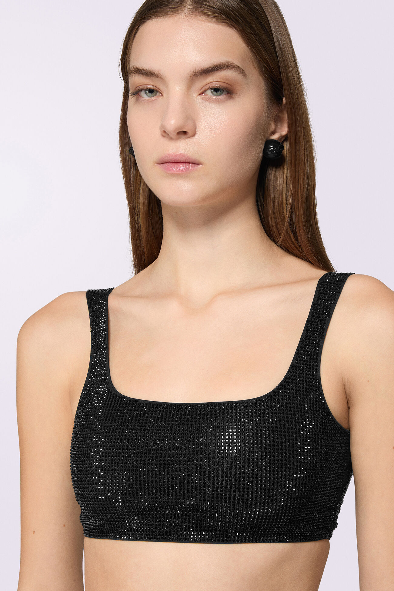 Rhinestone Bralette Black