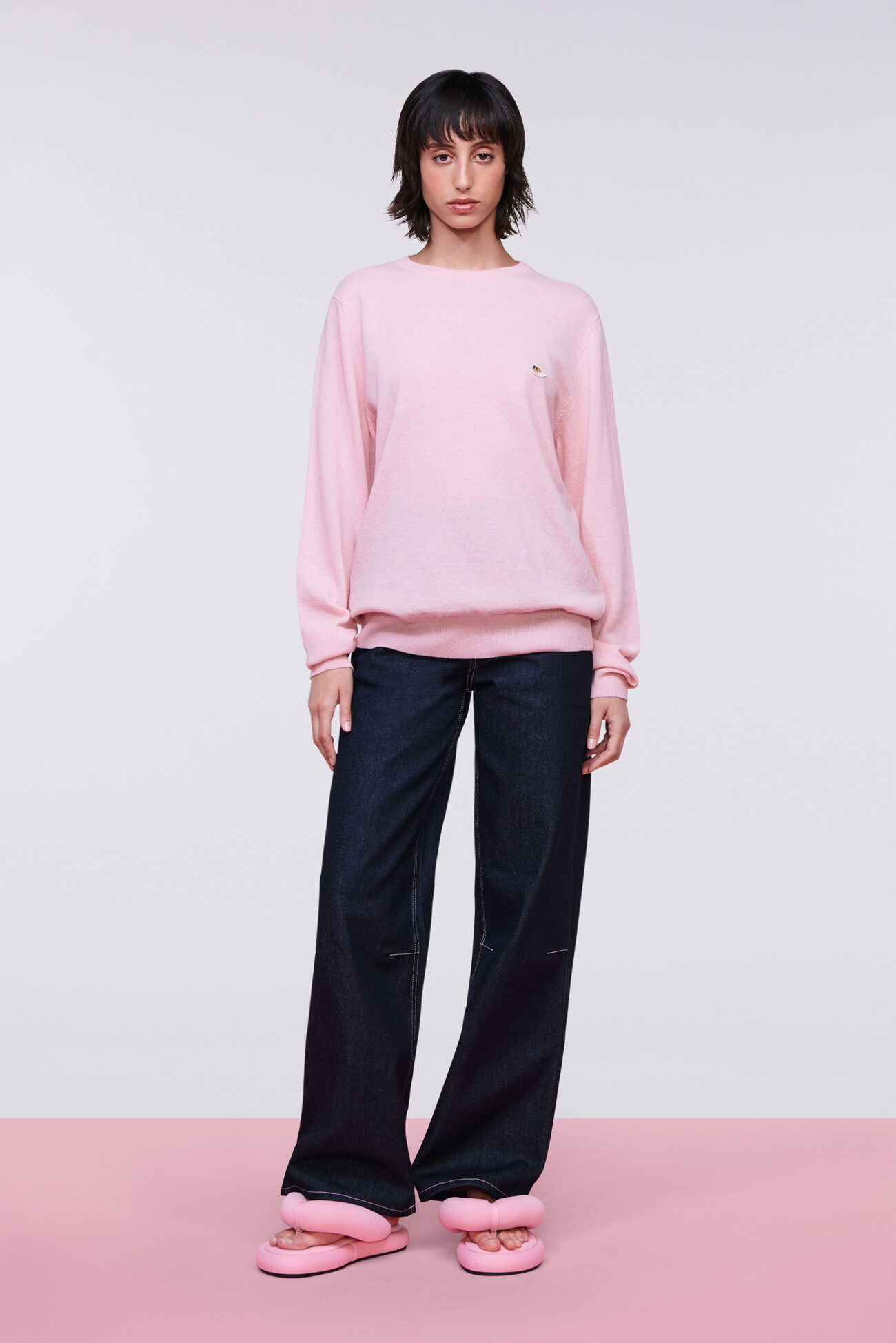 Angels Patch Knit Jumper Pink