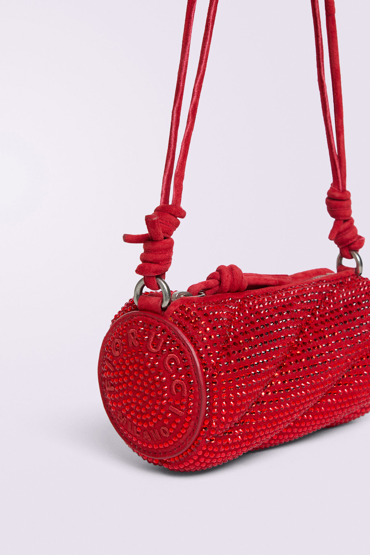 Mella Rhinestone Micro Bag Red