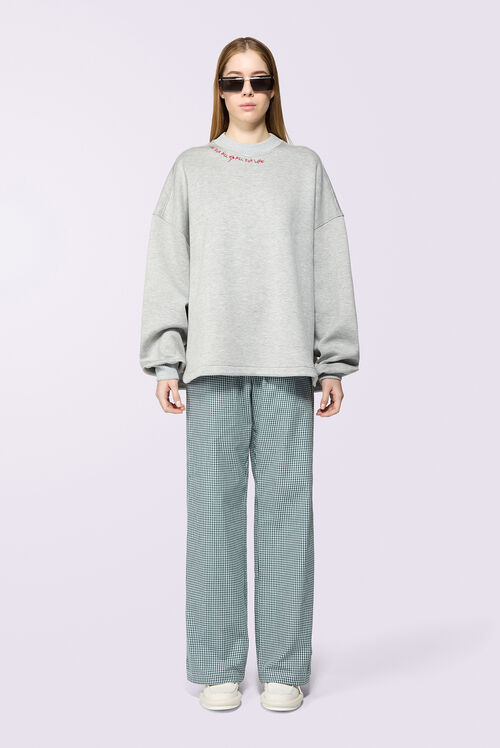 Gingham Logo Trousers Green