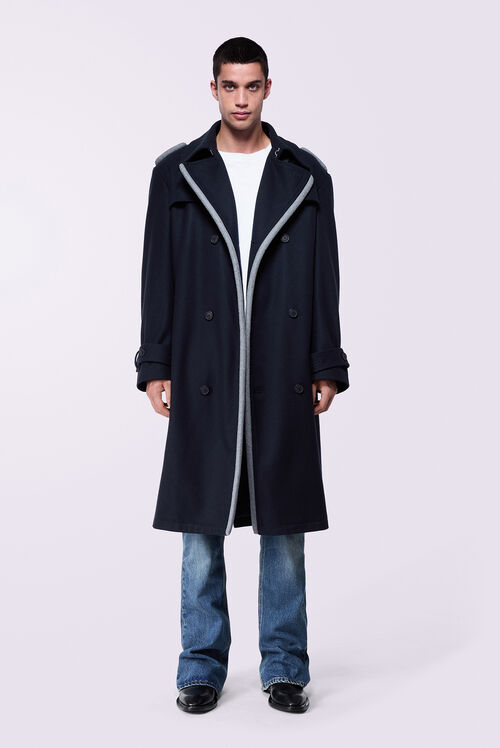 Puff Trench Coat Navy