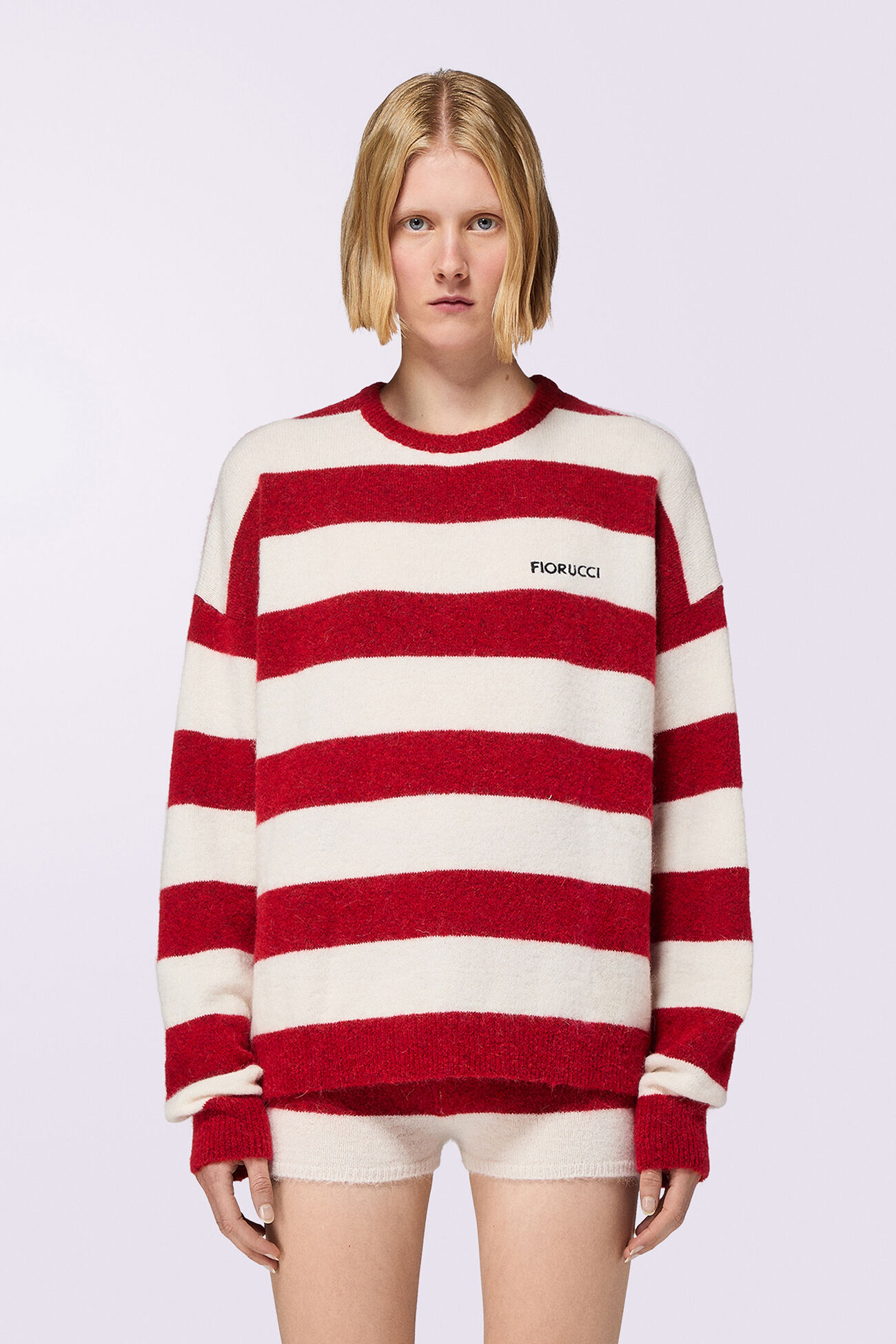 Stripe Knit Jumper Red