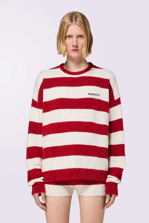 Stripe Knit Jumper Red