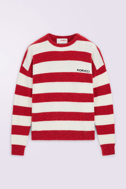 Stripe Knit Jumper Red
