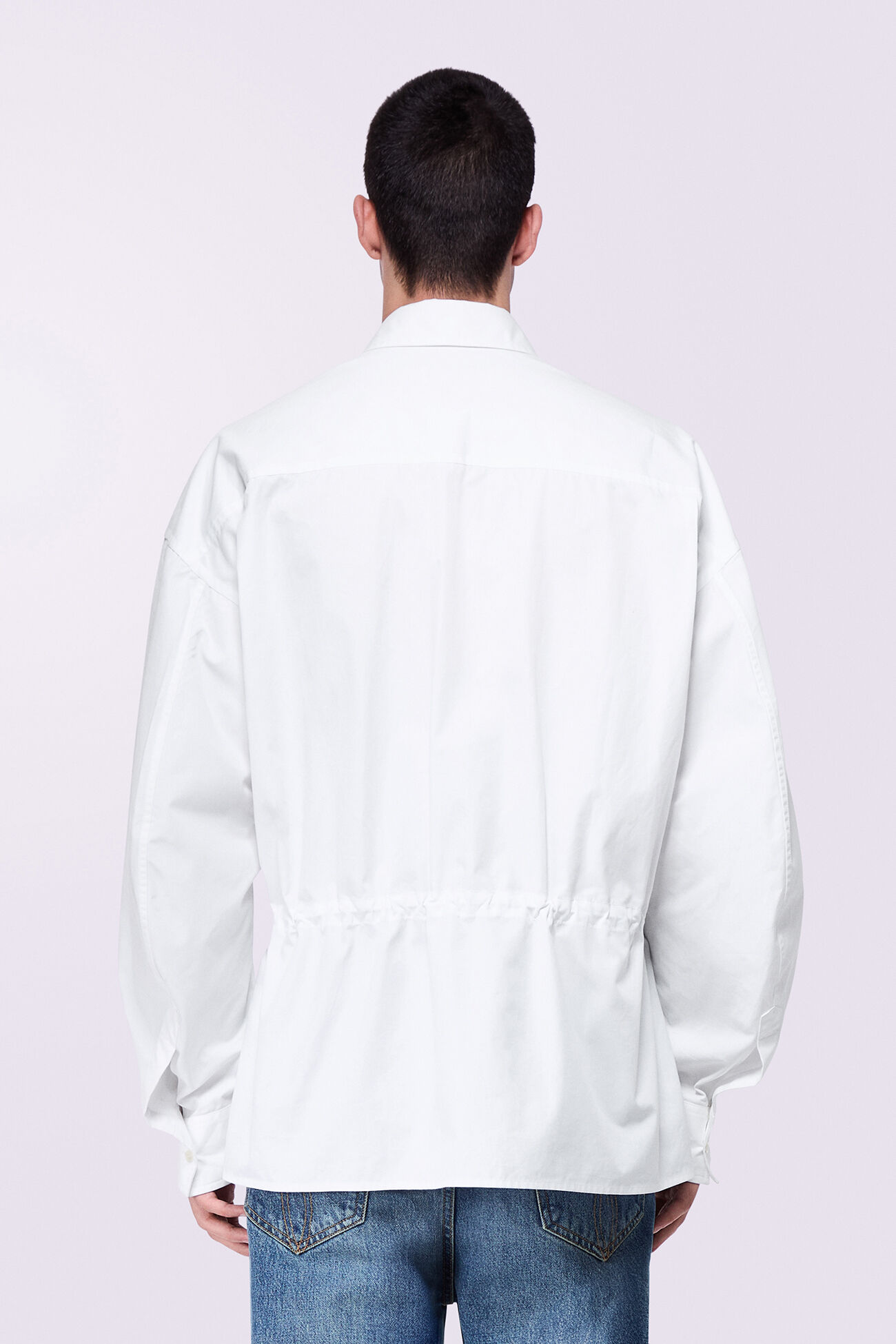Unisex Label Patch Shirt White