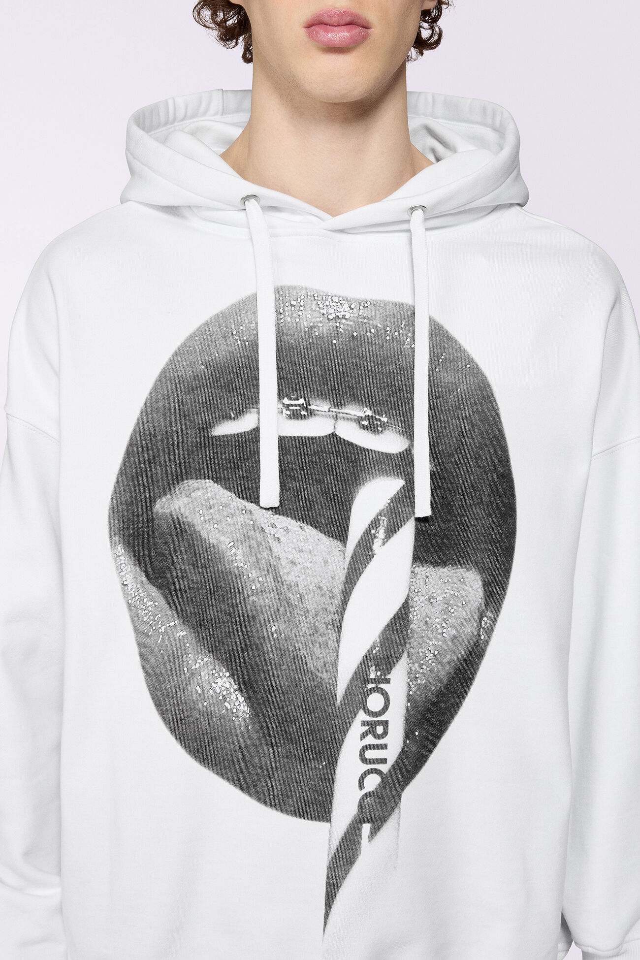Unisex Mouth Graphic Hoodie White