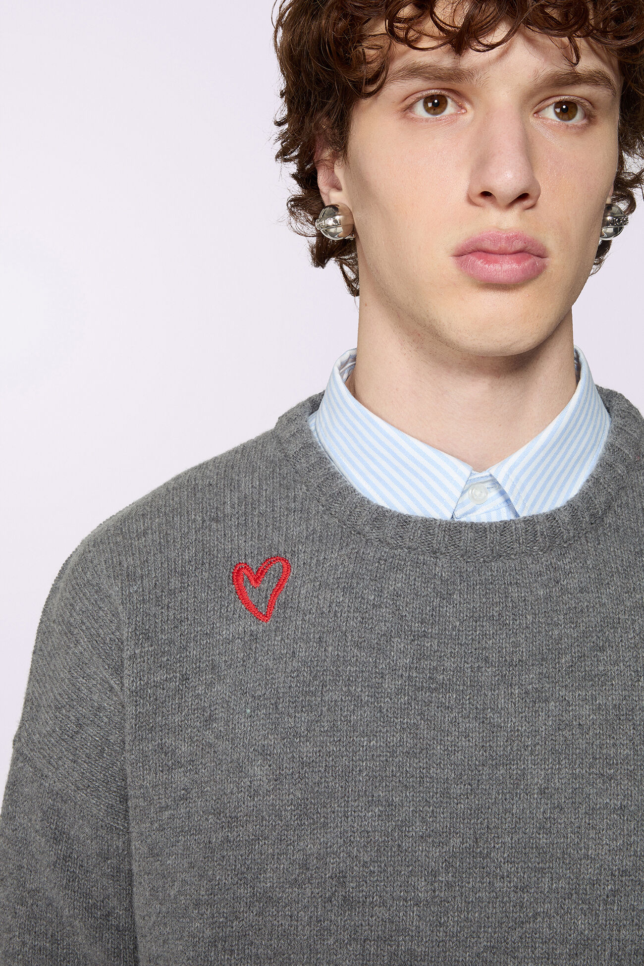 Cupid Patch Knit Jumper Grey