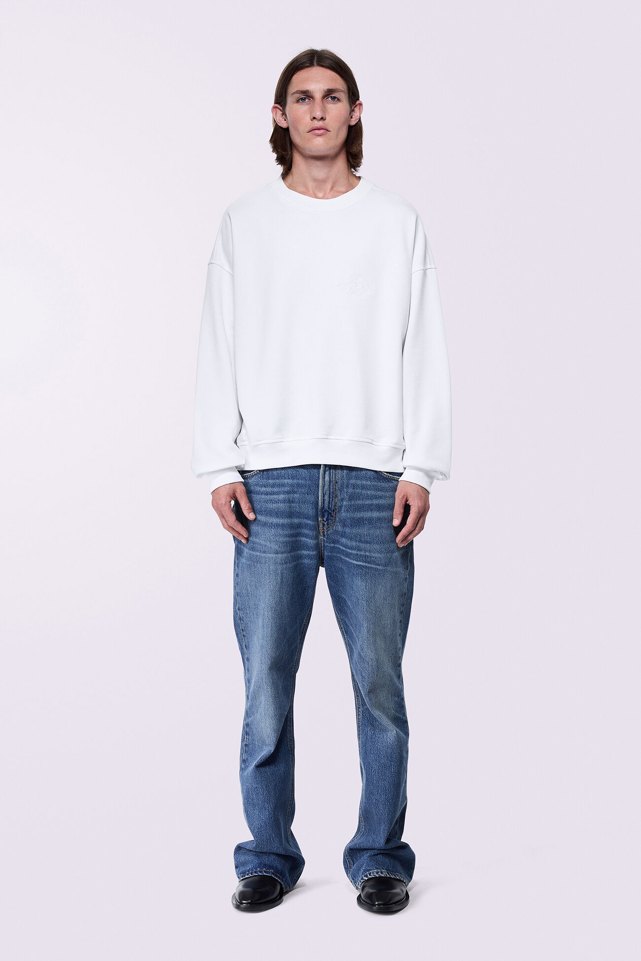 Unisex Angels Embroidered Sweatshirt White