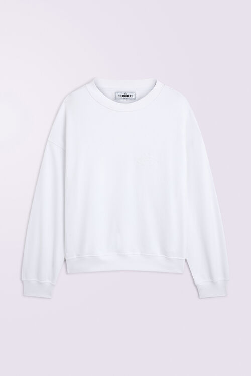 Unisex Angels Embroidered Sweatshirt White